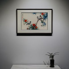Double-Sided Handcrafted Suzhou Silk Embroidery Flower & Bird Wall Art