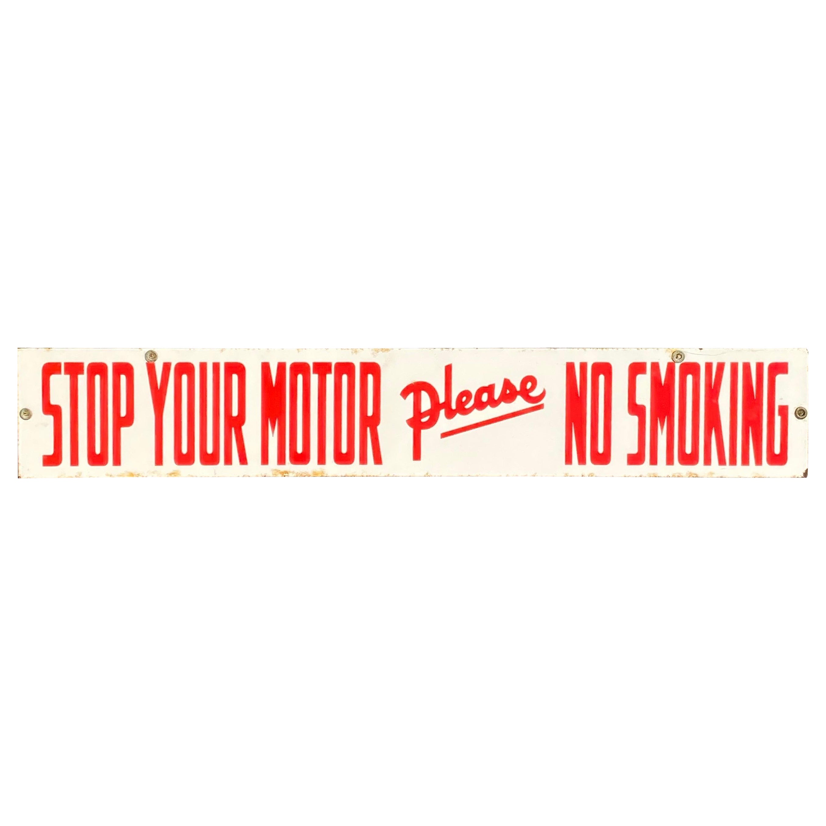 Suspension double face « No Smoking Please Gas Station garage »