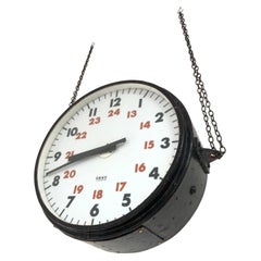 Double Sided Illuminated Gents Gent of Leicester Railway Station Factory Clock