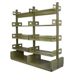 Used Double Sided Industrial Archive Shelving, circa 1940s