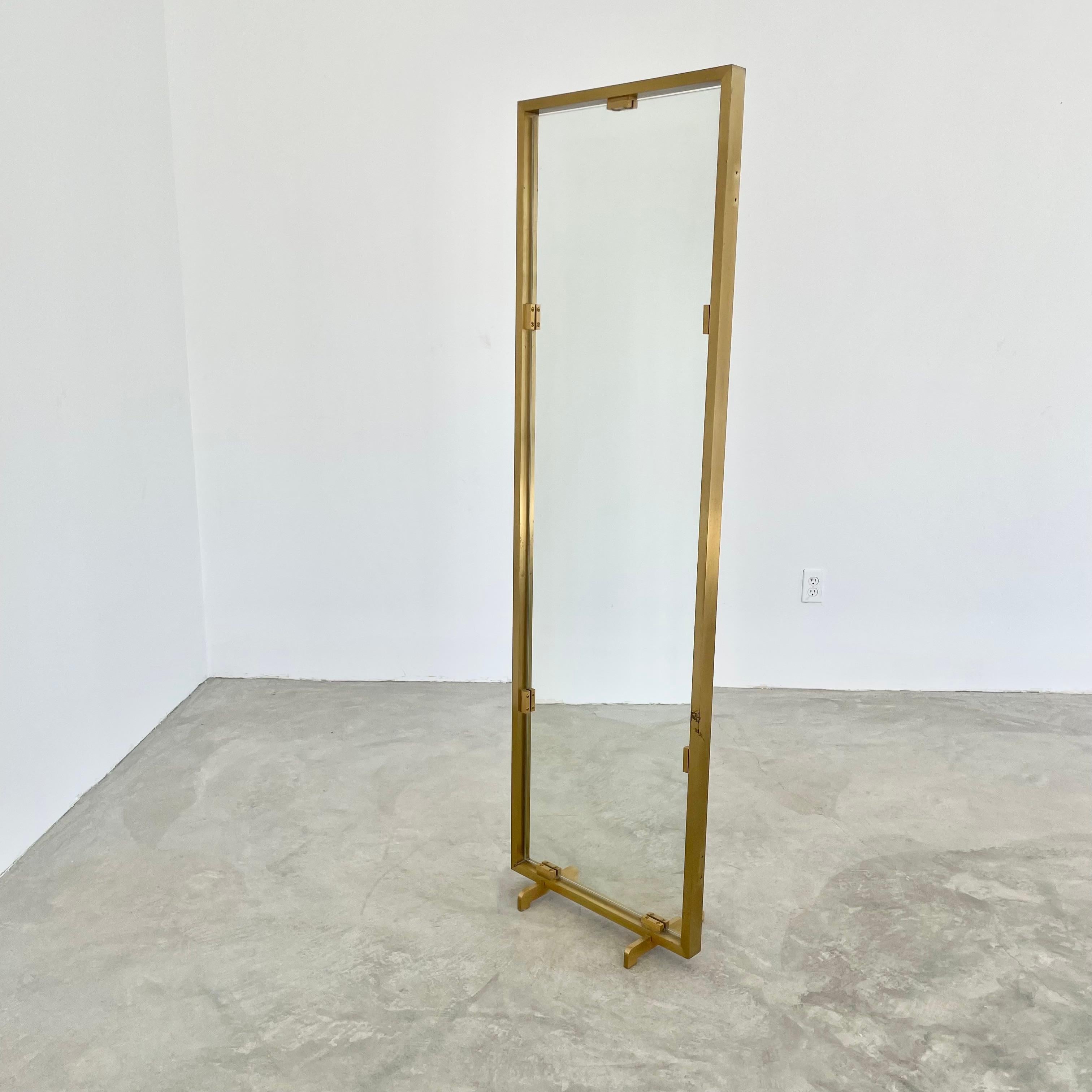 Double Sided Italian Brass Floor Mirror 6