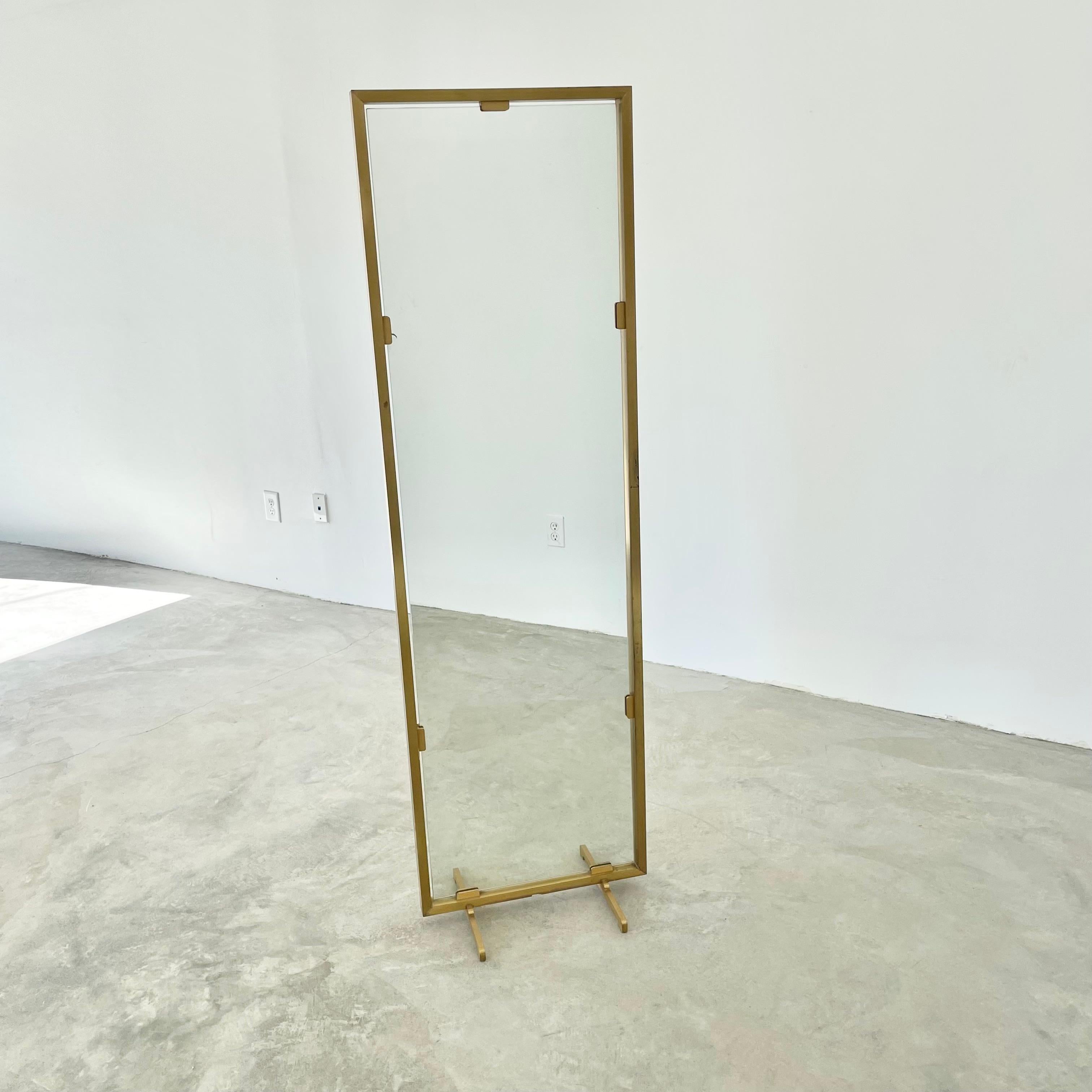 Double Sided Italian Brass Floor Mirror 9