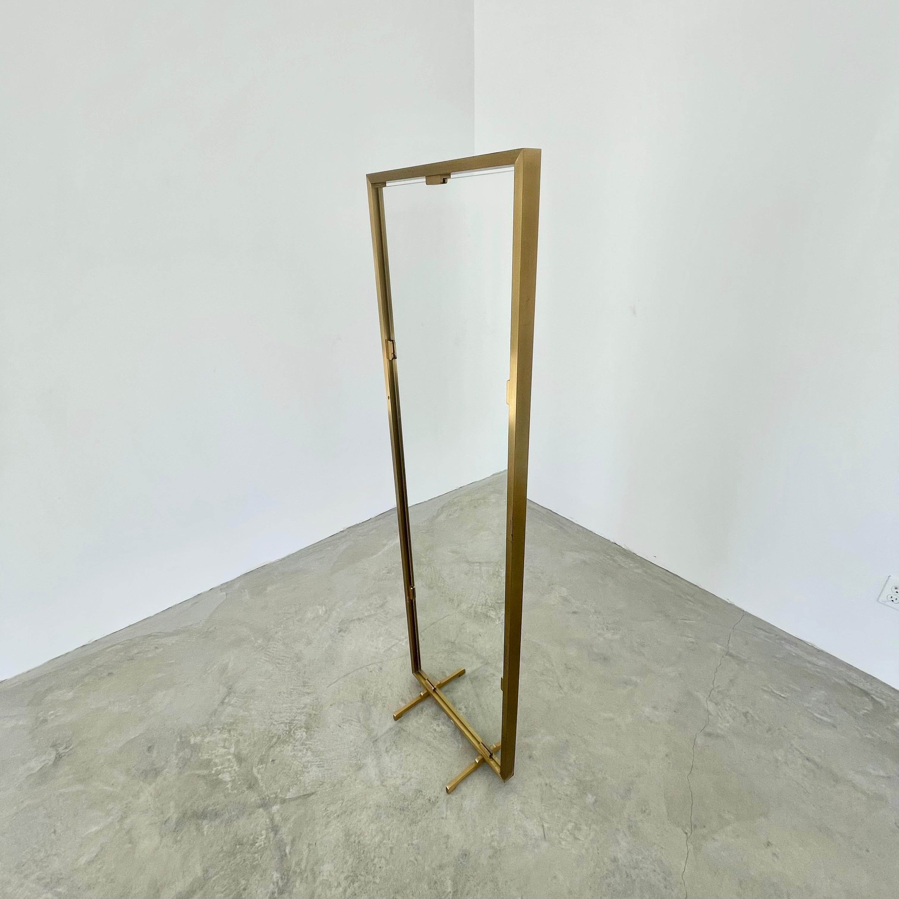 Double Sided Italian Brass Floor Mirror 10