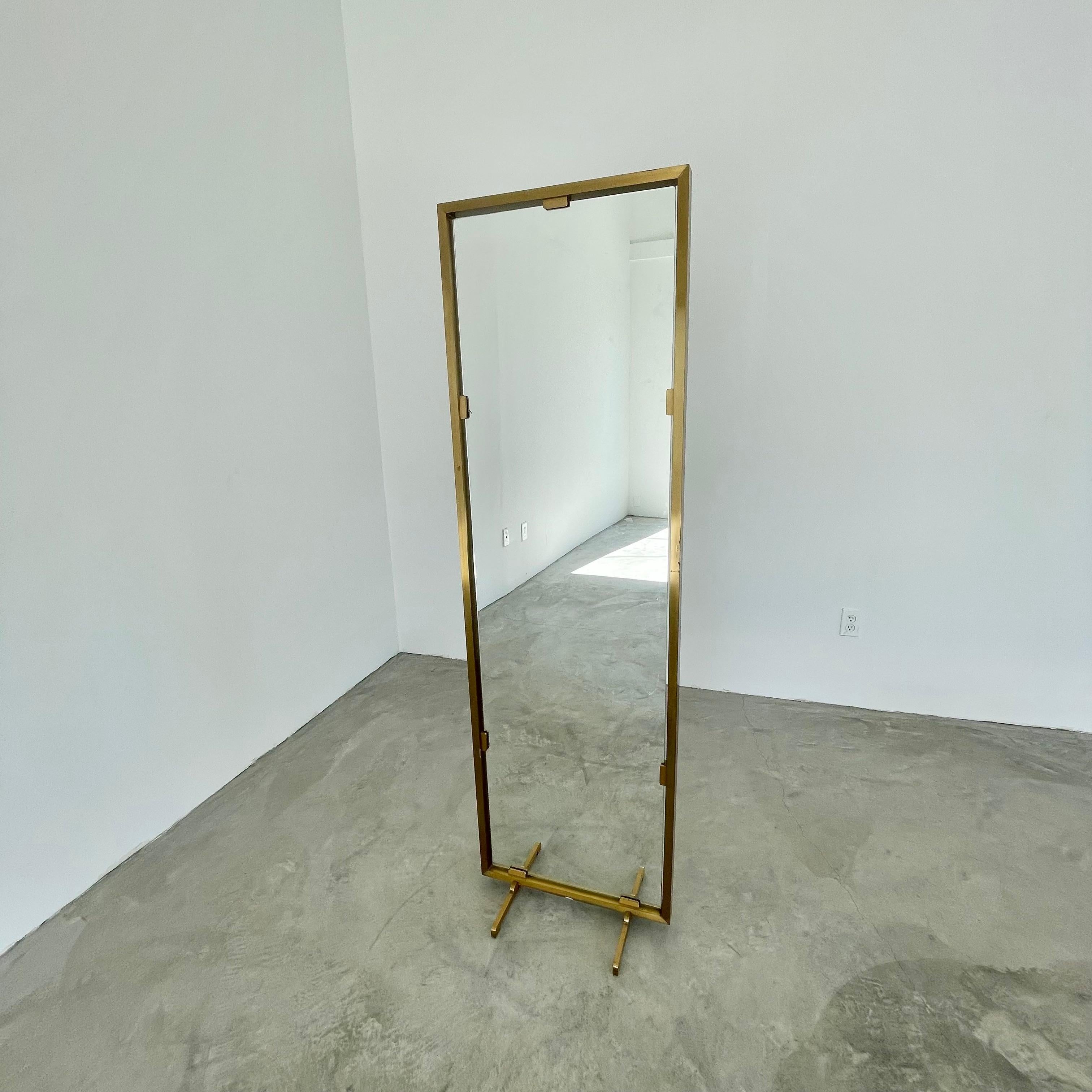 Double Sided Italian Brass Floor Mirror 11