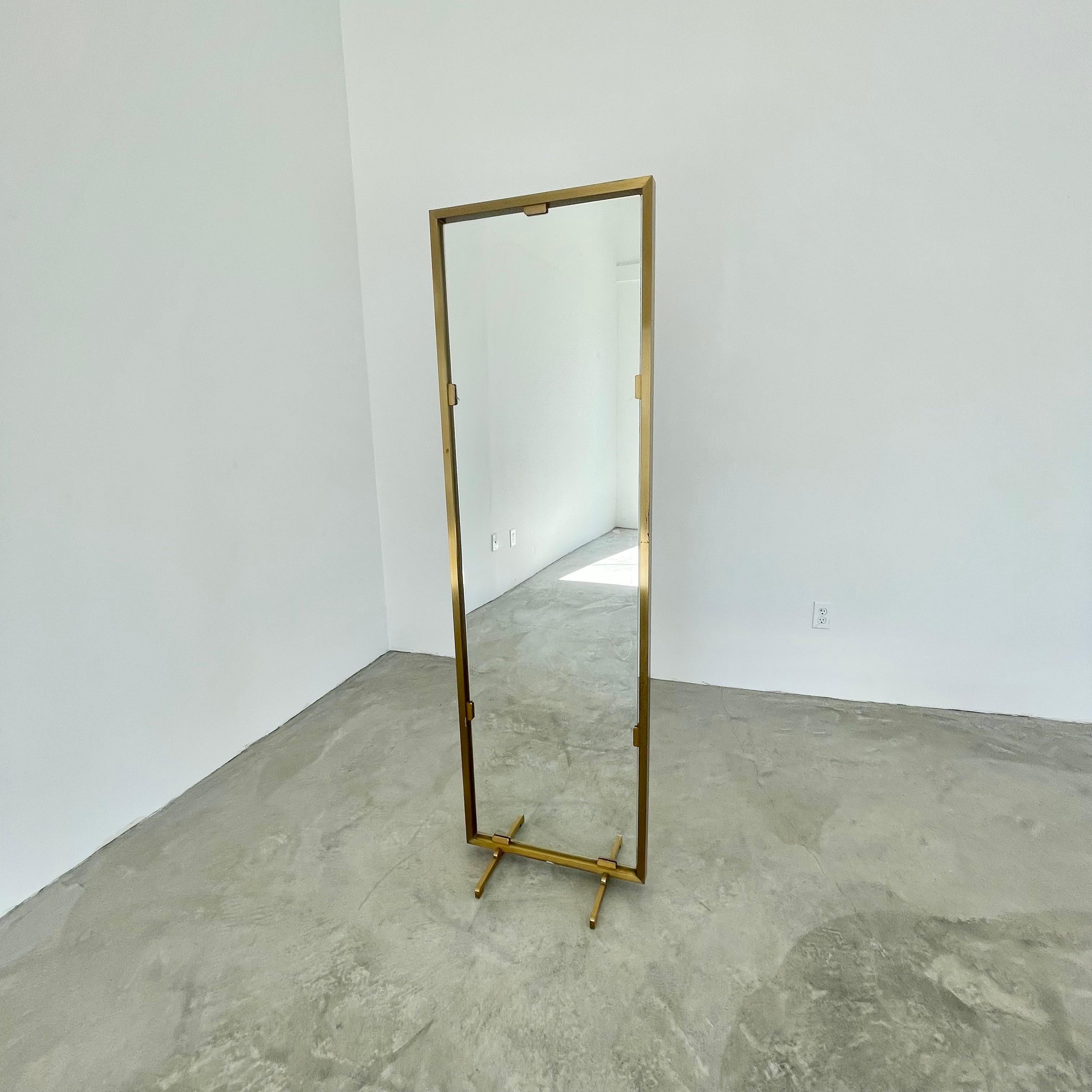 Double Sided Italian Brass Floor Mirror 12