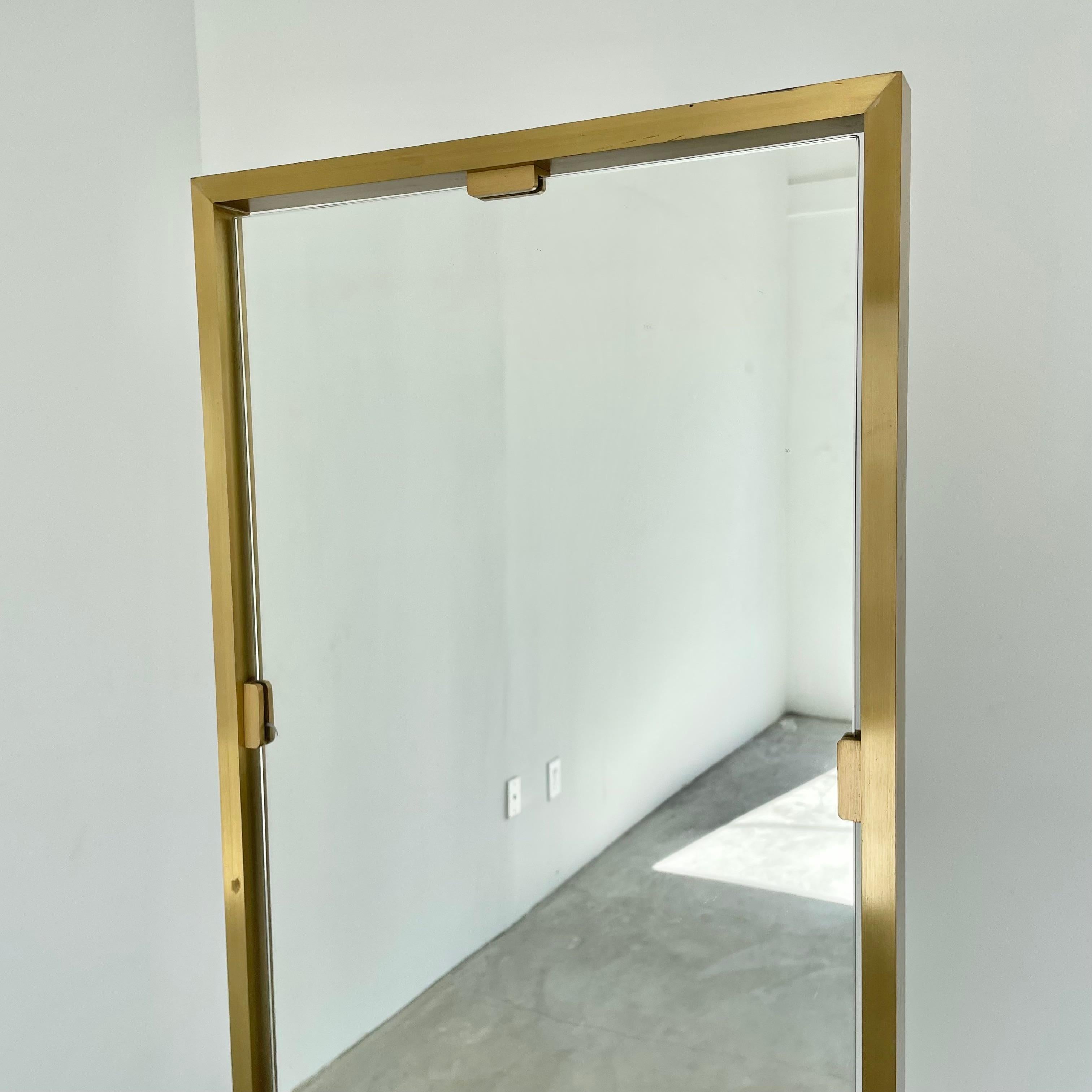 Late 20th Century Double Sided Italian Brass Floor Mirror