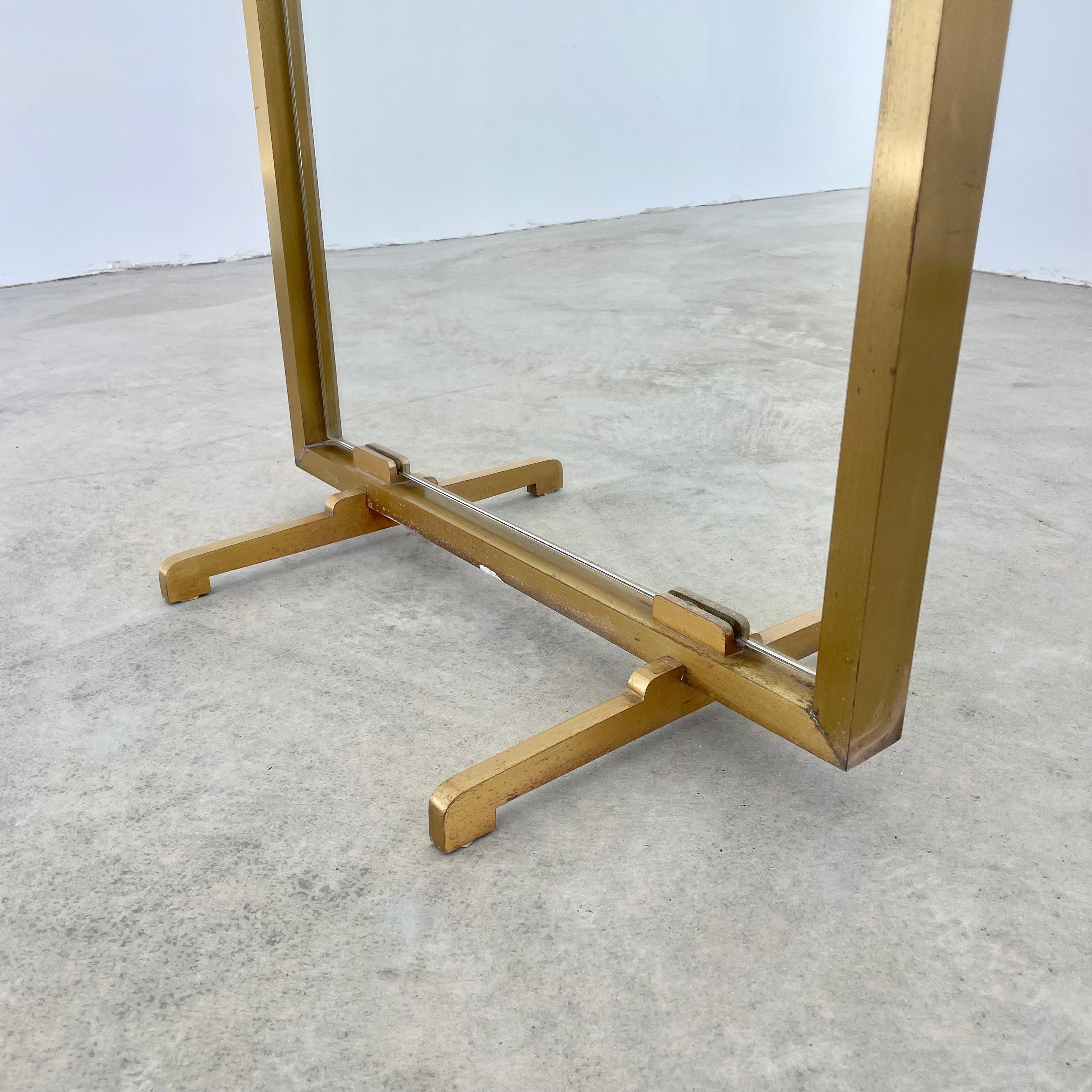 Double Sided Italian Brass Floor Mirror 1
