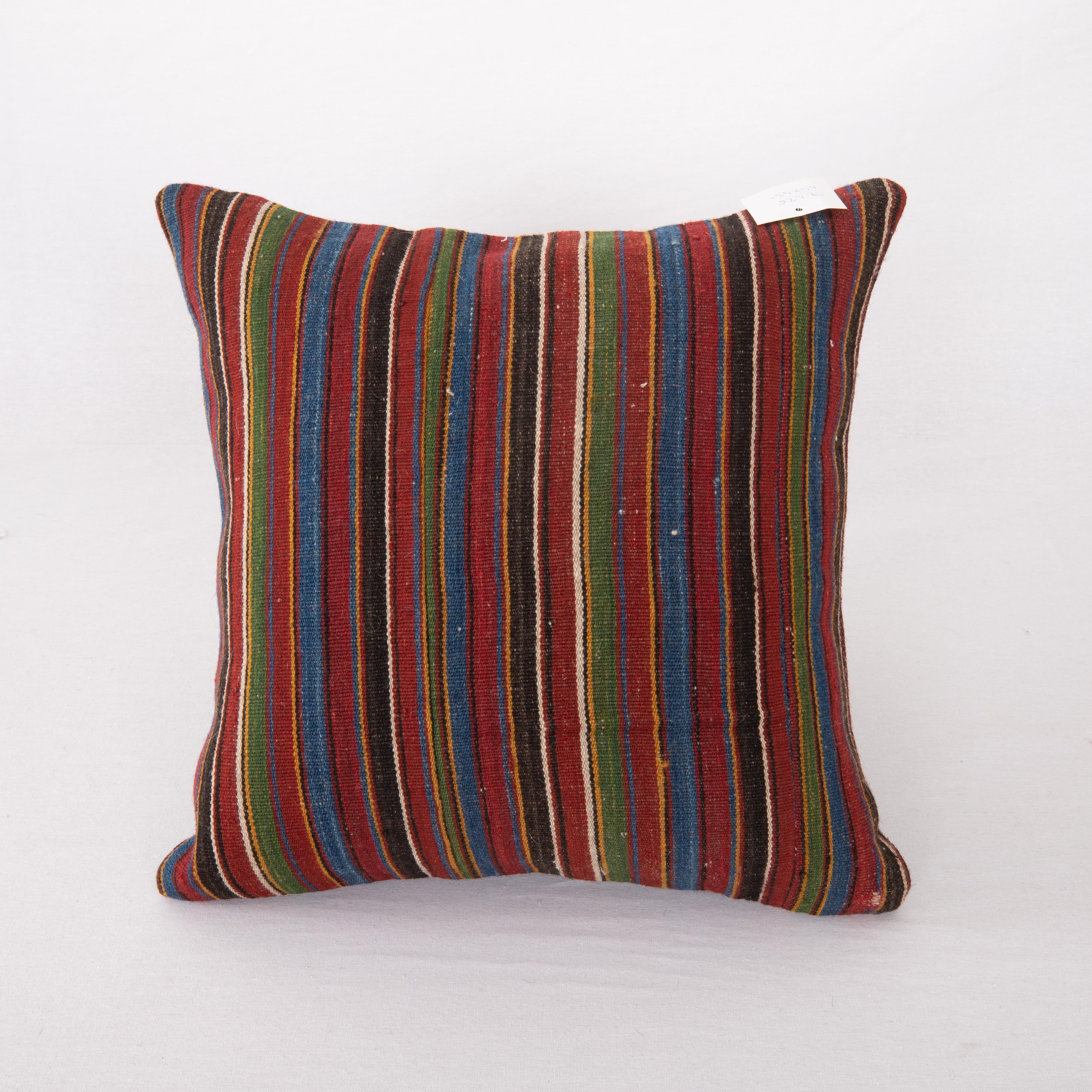 Hand-Woven Double Sided Kilim Pillow Cover Made From an Antique Kilim For Sale