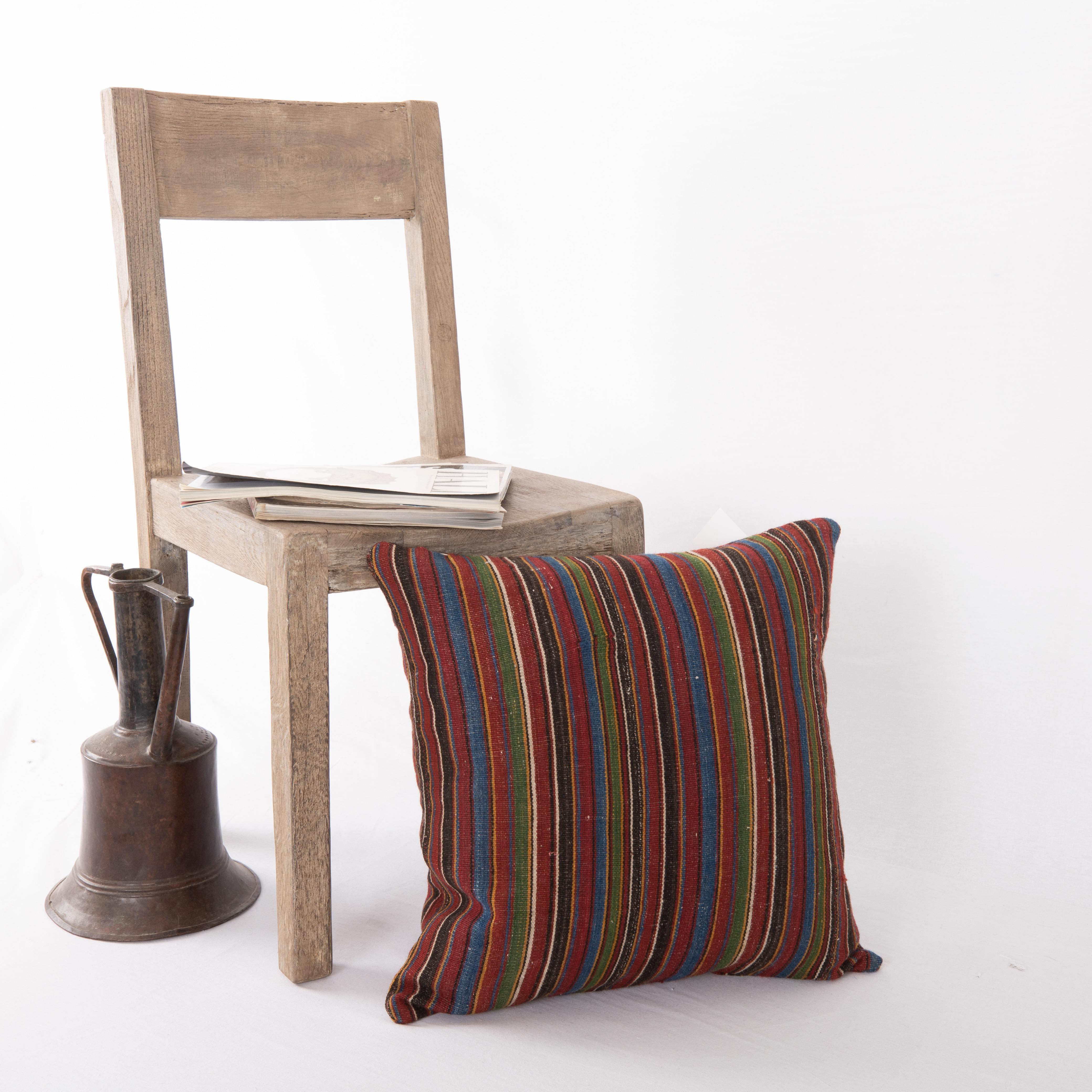 19th Century Double Sided Kilim Pillow Cover Made From an Antique Kilim For Sale