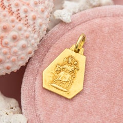 Double sided medal - Estate 18 karat solid yellow gold - Catholic Scapular charm
