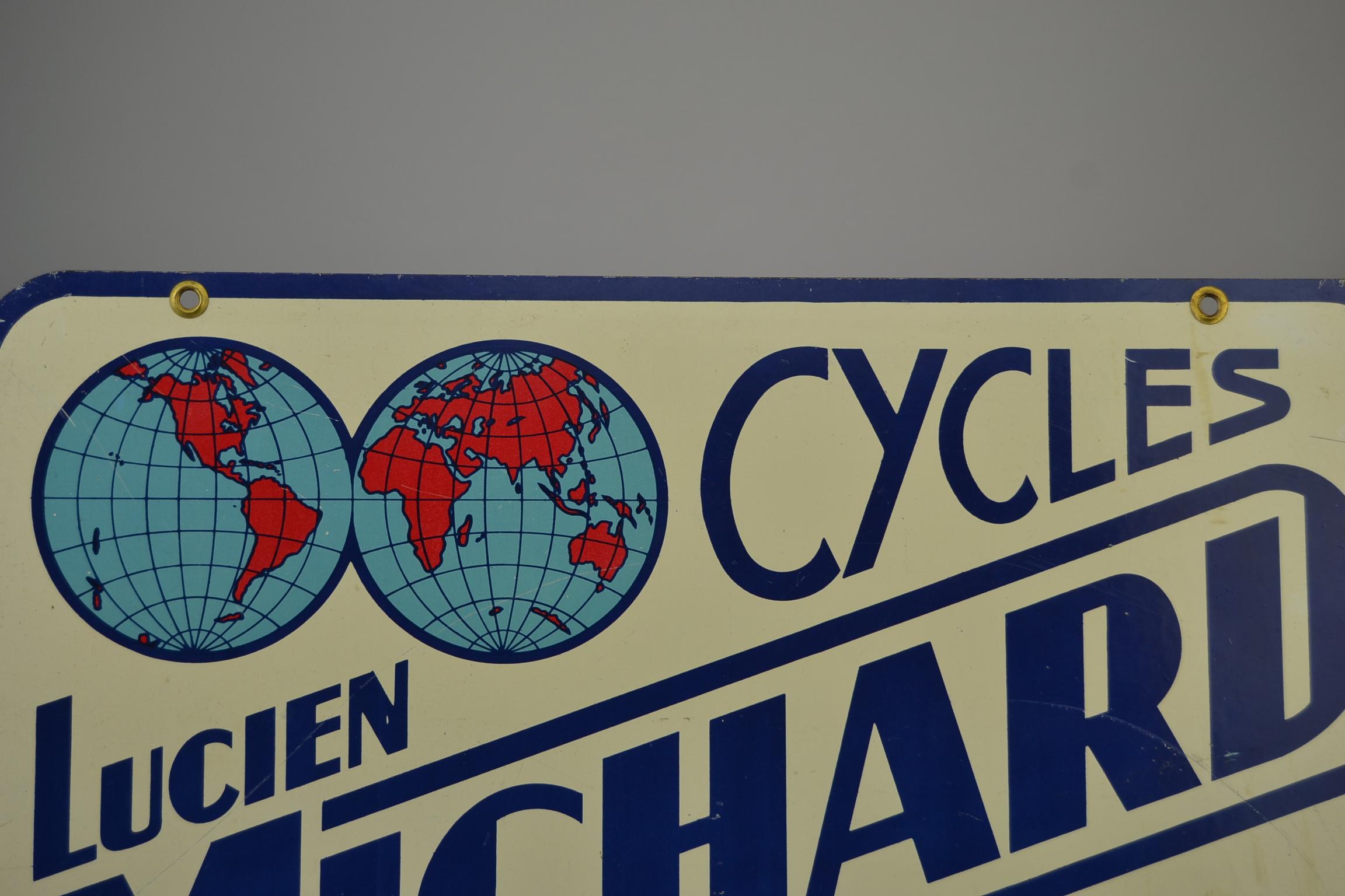 Double-Sided Metal Trade Sign for Cycles Lucien Michard, France, 1950s 7