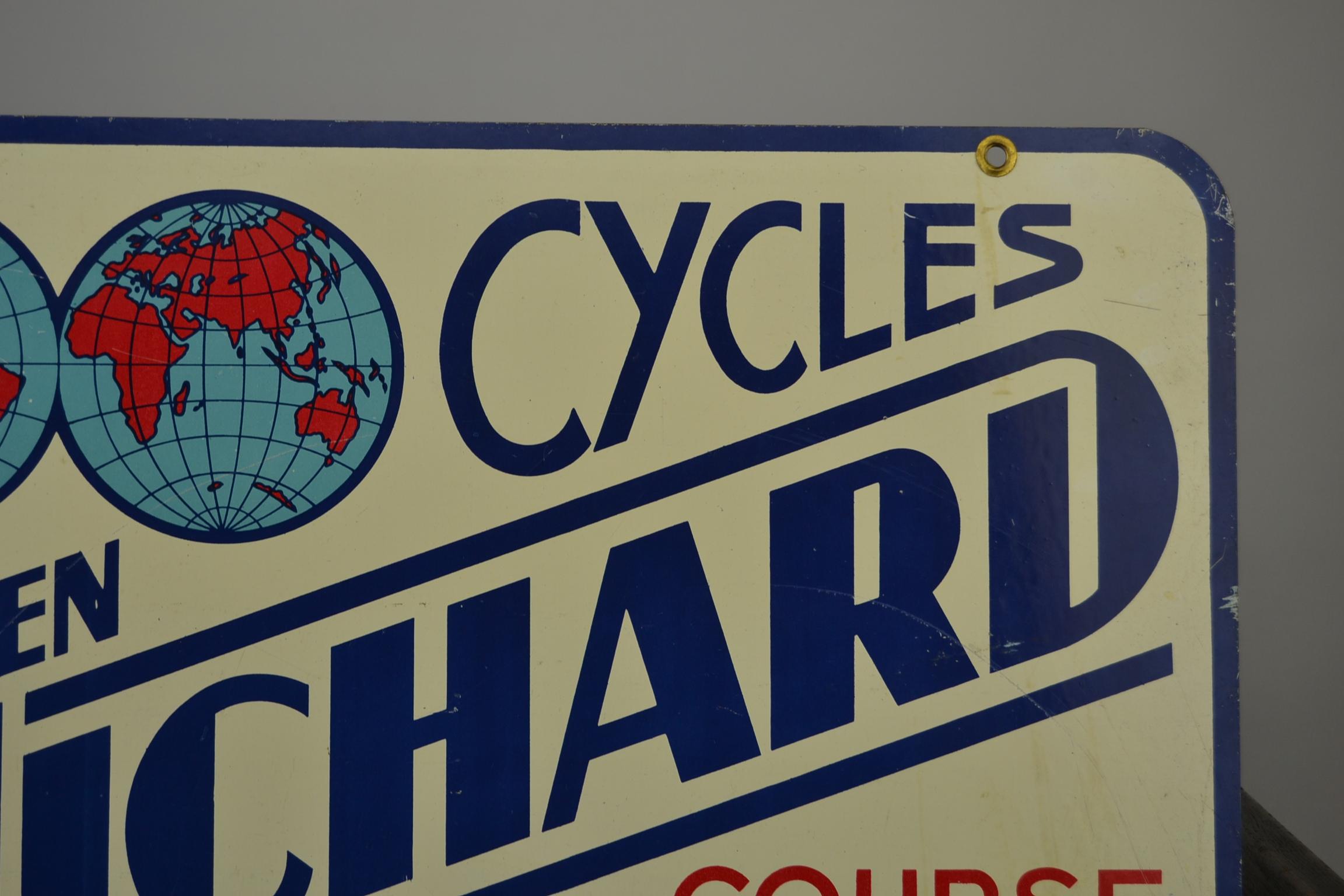 Double-Sided Metal Trade Sign for Cycles Lucien Michard, France, 1950s 10