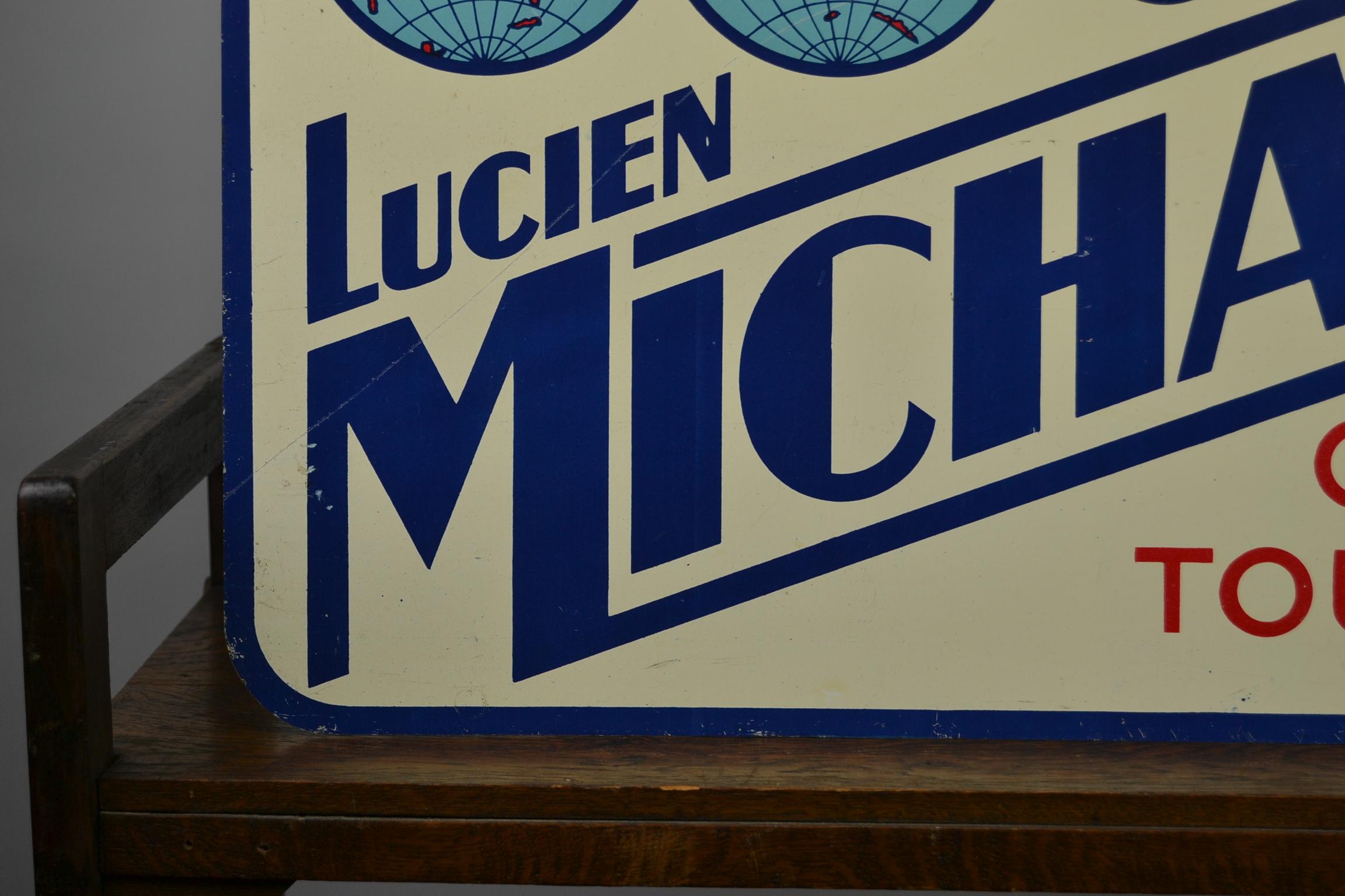 Double-Sided Metal Trade Sign for Cycles Lucien Michard, France, 1950s 11