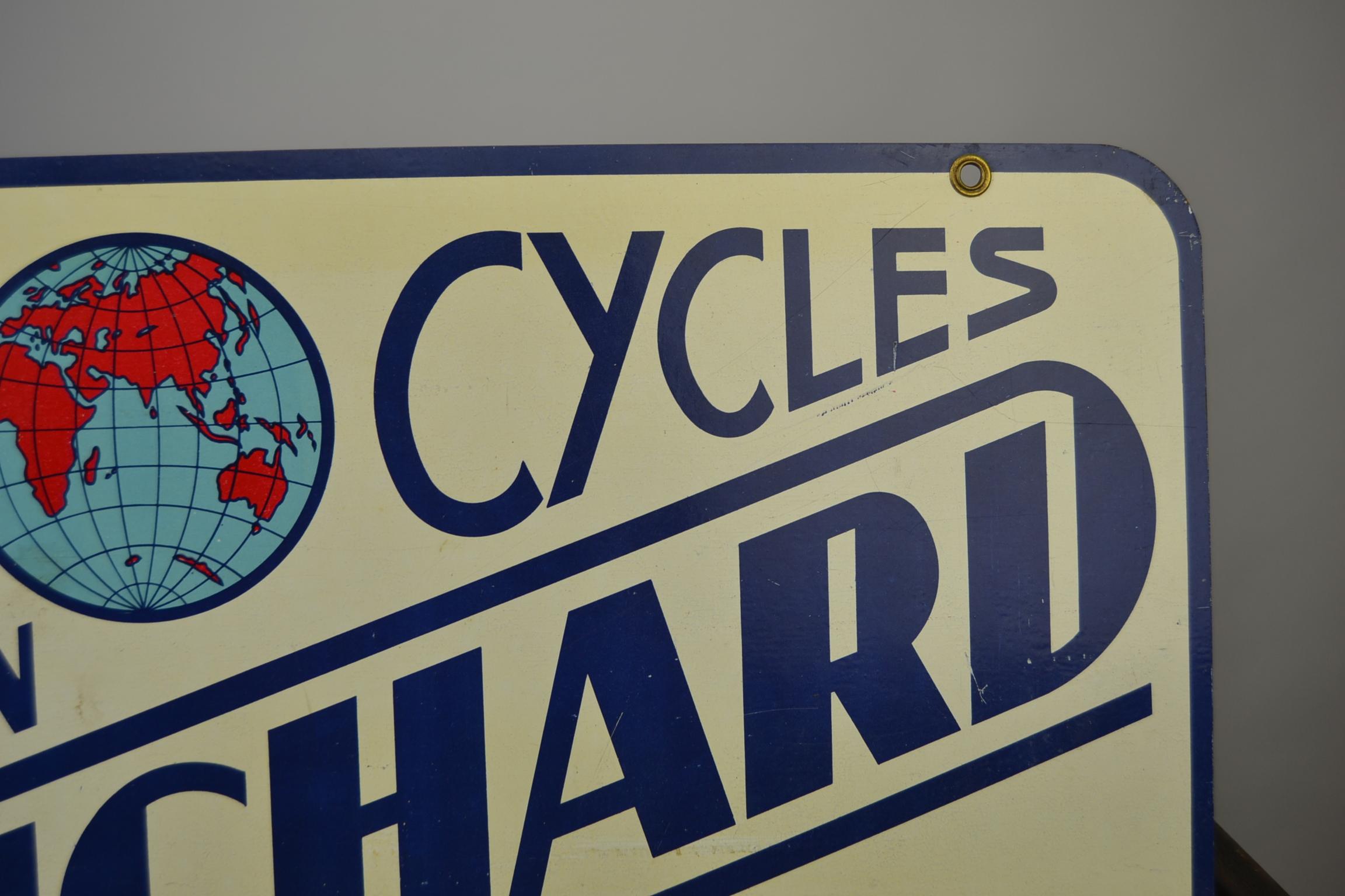 20th Century Double-Sided Metal Trade Sign for Cycles Lucien Michard, France, 1950s