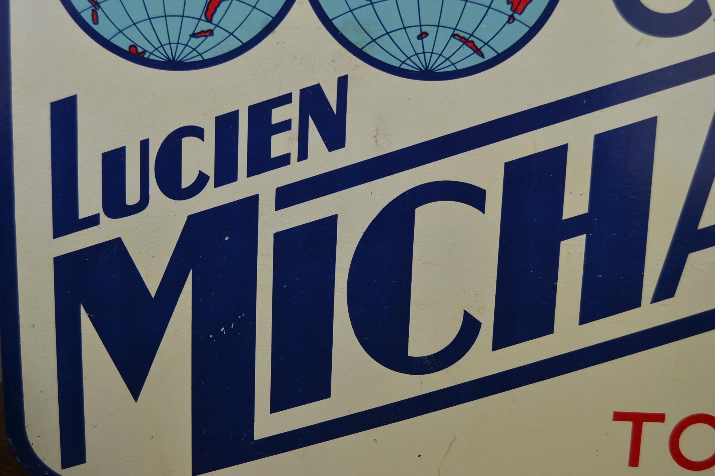 Enseigne en métal double face pour cycles Lucien Michard:: France:: années 1950 1