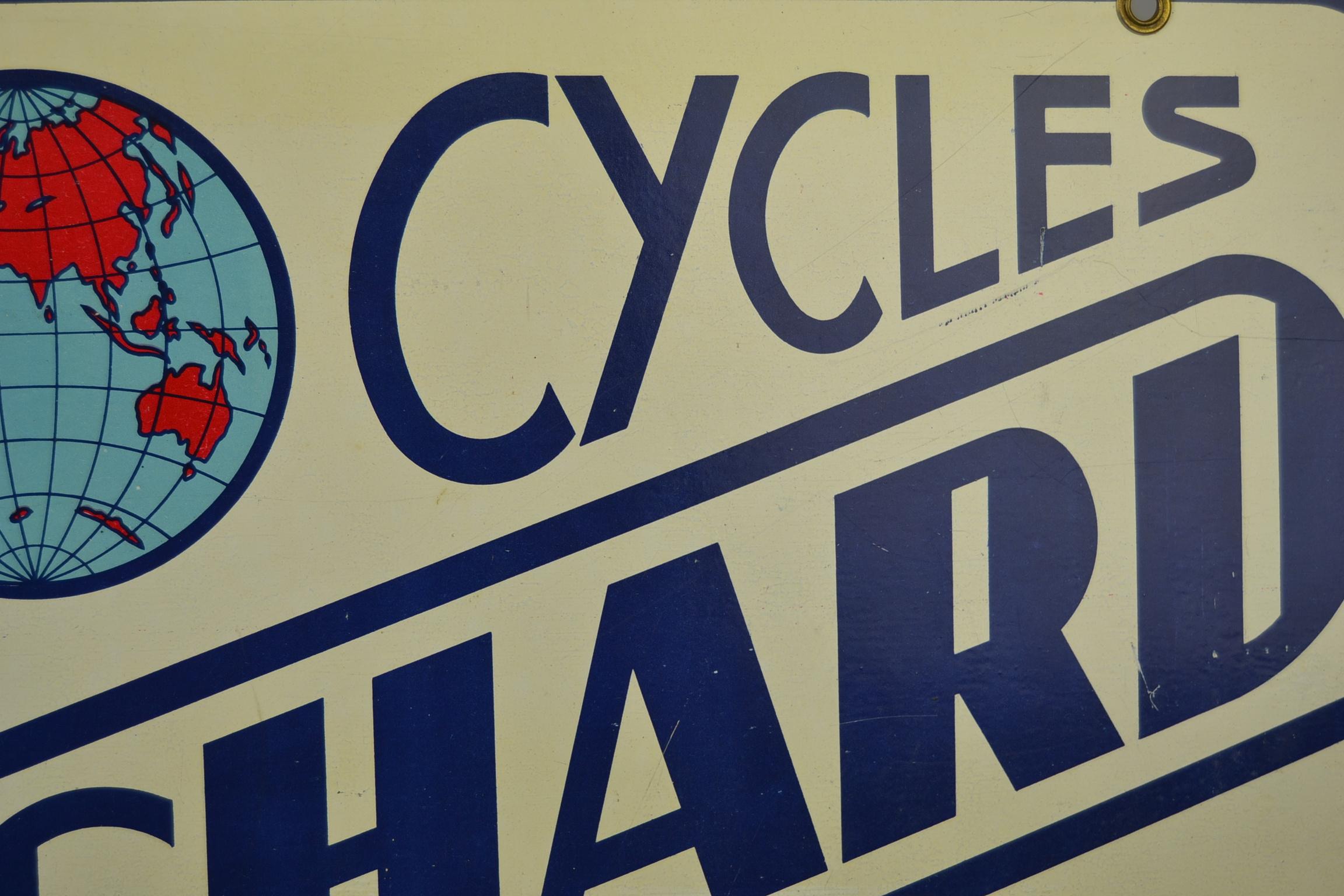 Double-Sided Metal Trade Sign for Cycles Lucien Michard, France, 1950s 3