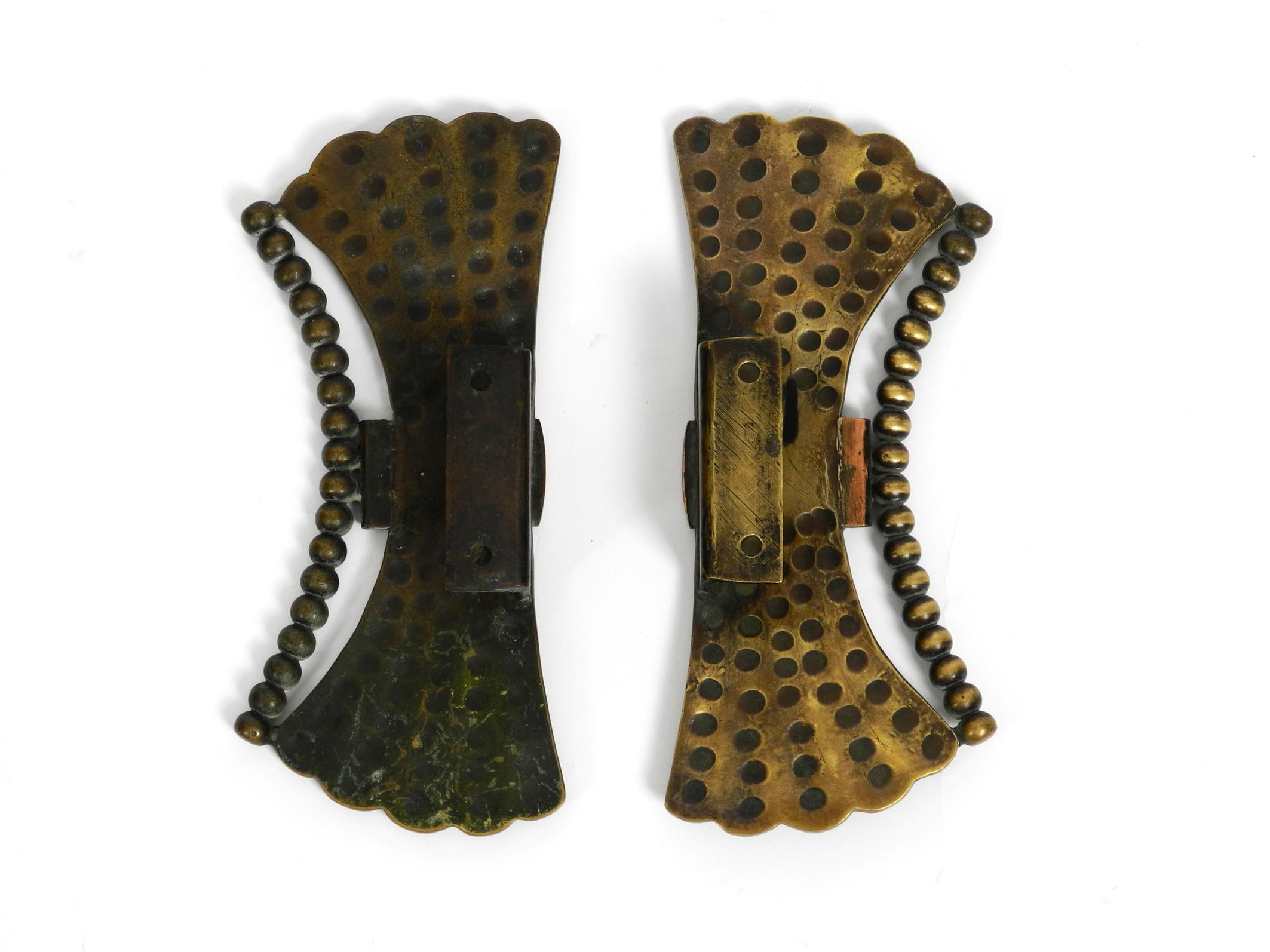 Double-Sided Mid Century Door Handle Made of Brass and Copper Made in Italy In Good Condition In München, DE
