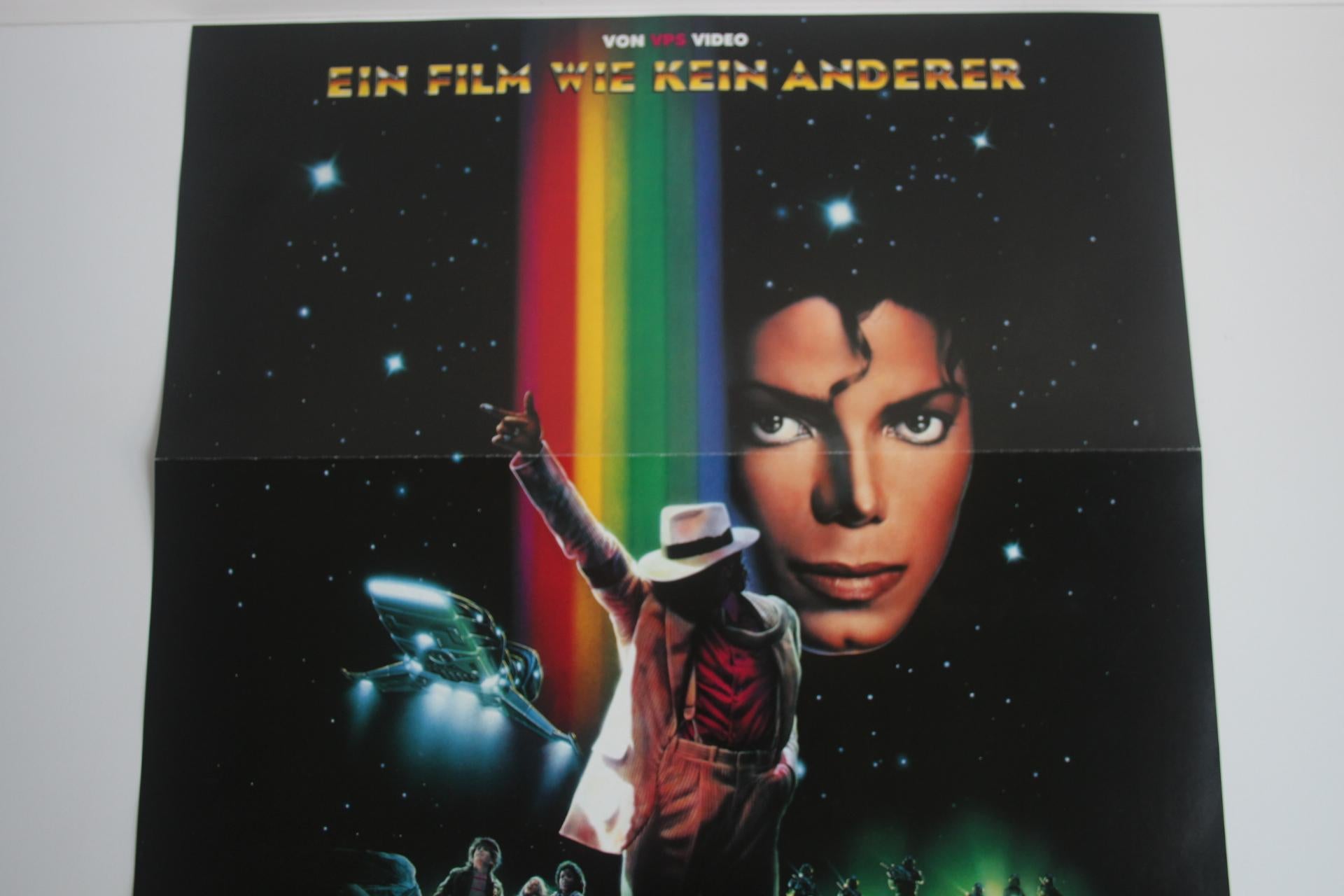 Filmplakat für das legendäre Musical Moonwalker.
Das Plakat ist in der deutschen Fassung mit der Aufschrift 