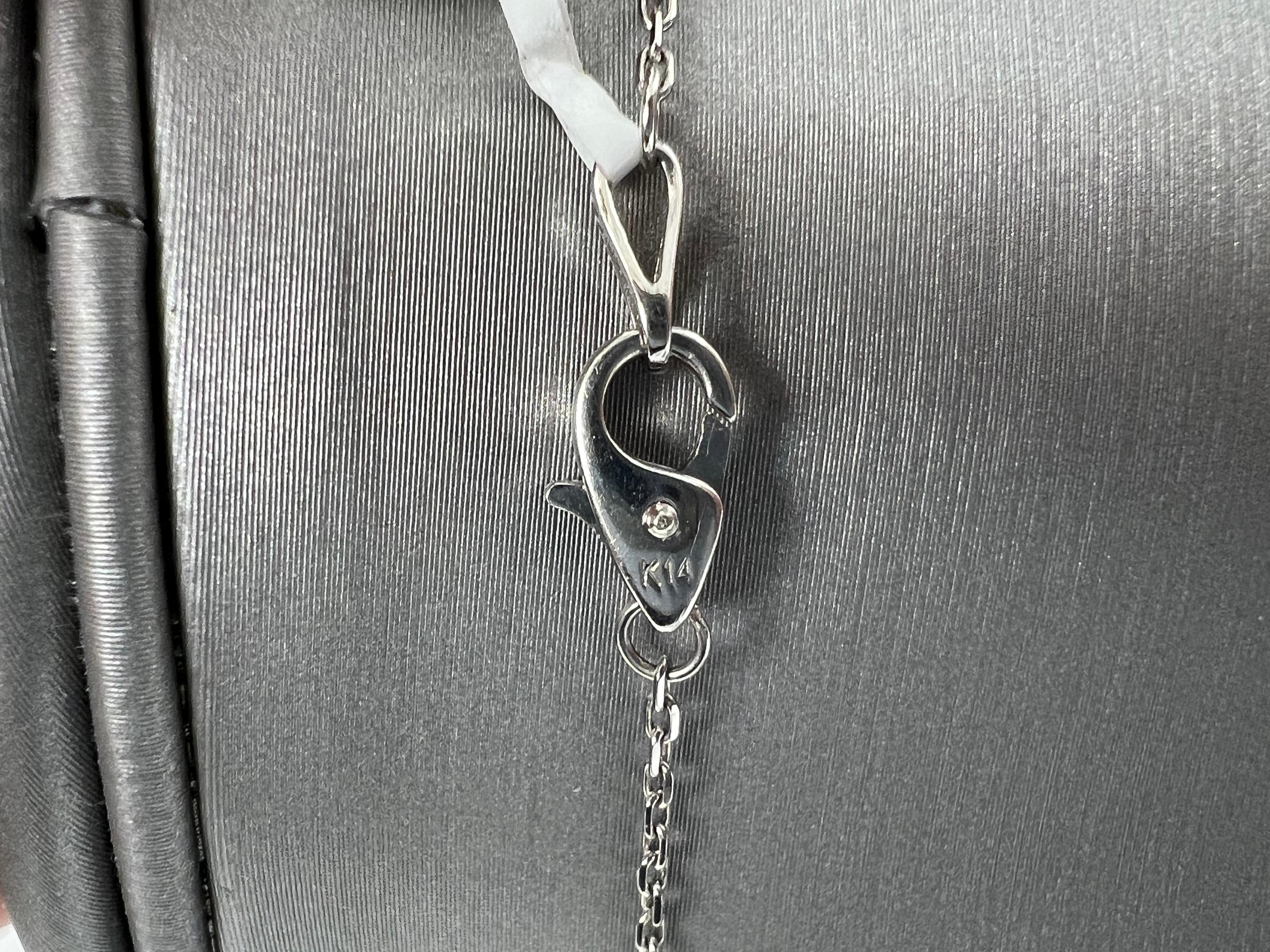Double Sided Natural 35.81ct Black Pear Diamond Pendant in 18k White Gold For Sale 1