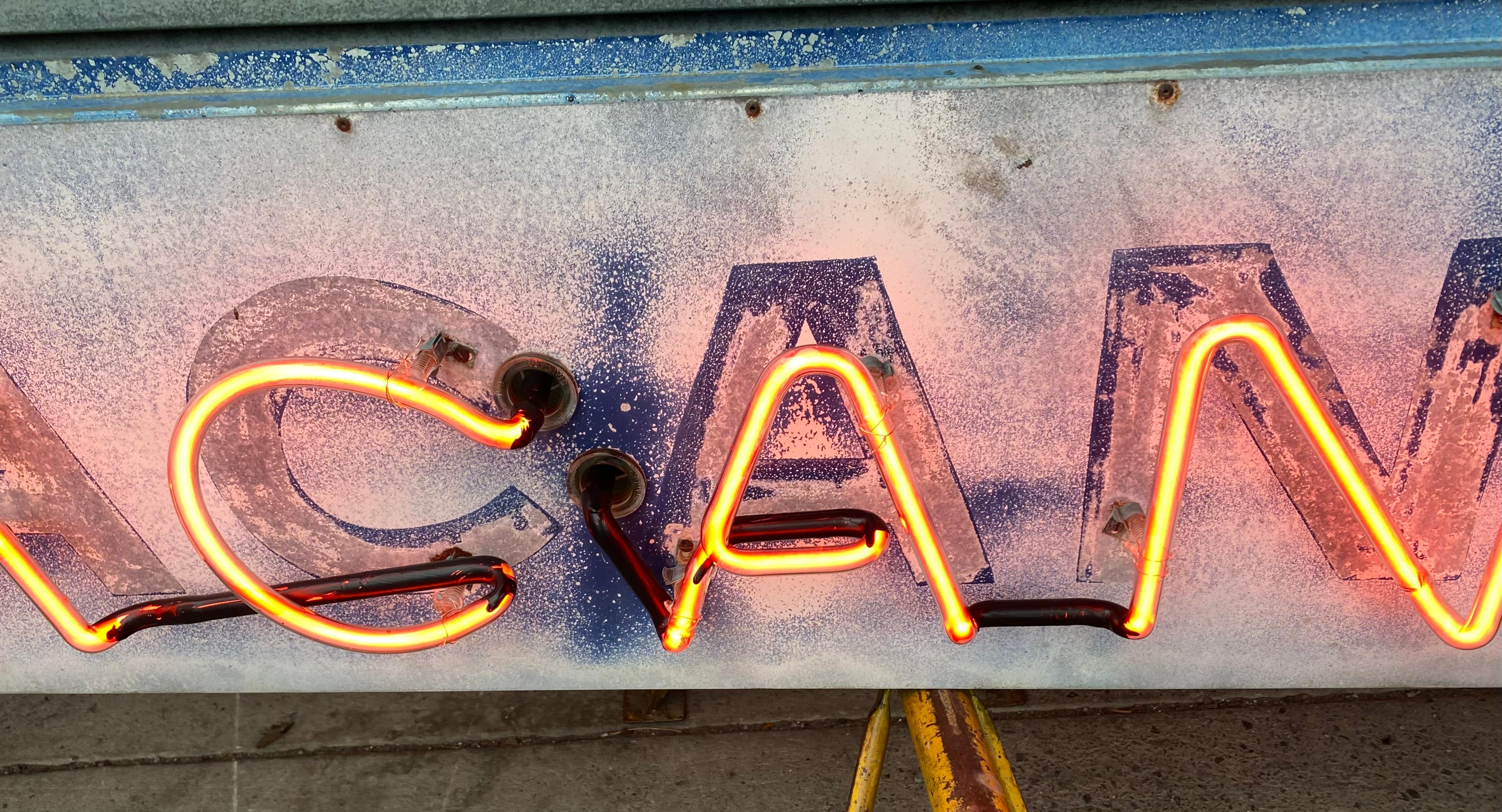 Mid-20th Century Double sided Neon sign salvaged from Sleepy Hollow Motel 