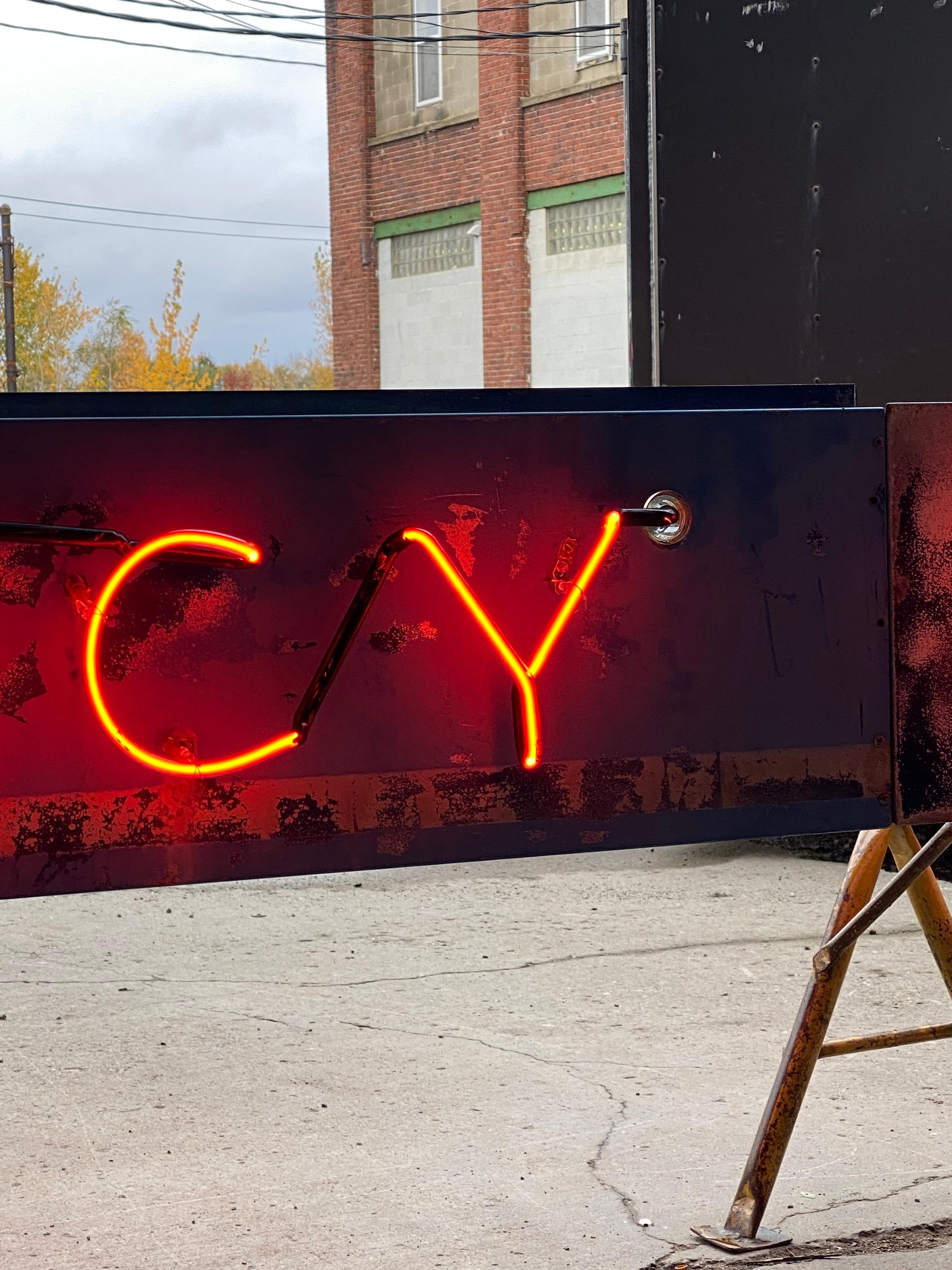 Hand-Painted Double sided Neon sign salvaged from Sleepy Hollow Motel 