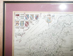 Double Sided Northamptonshire 1645 Hand Colored Antique Print Map Rare Find