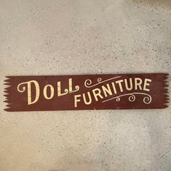 Double Sided Painted Wood Doll Furniture Sign