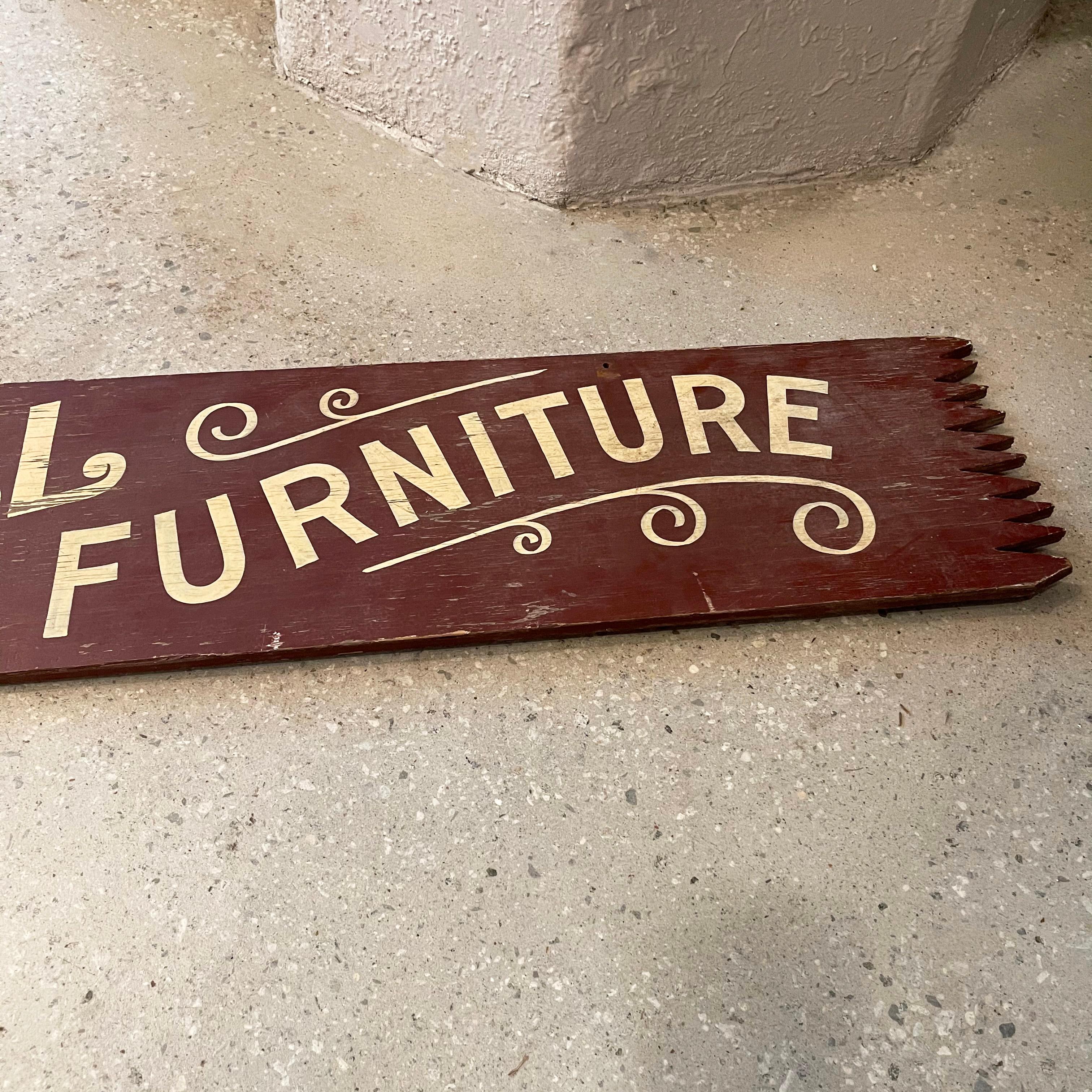 Double Sided Painted Wood Doll Furniture Sign In Good Condition For Sale In Brooklyn, NY
