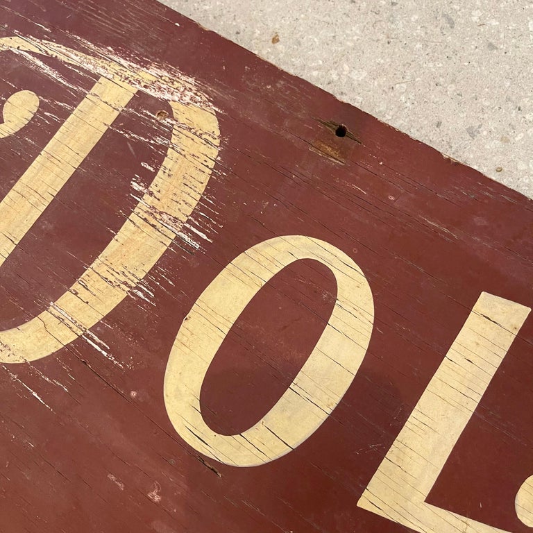 Double Sided Painted Wood Doll Furniture Sign For Sale at 1stDibs