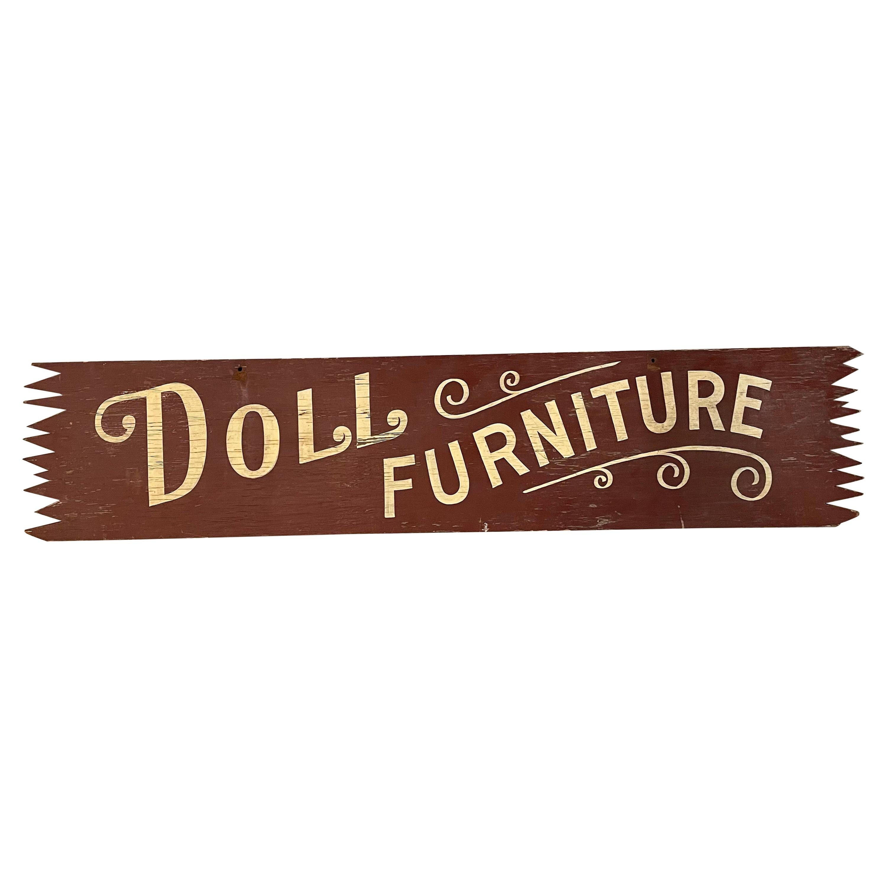 Double Sided Painted Wood Doll Furniture Sign