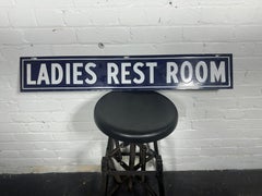 Double sided porcelain subway/ bus sign "LADIES REST ROOM"