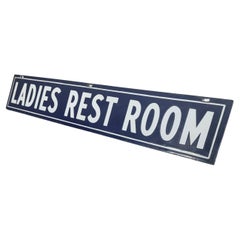 Double sided porcelain subway/ bus sign "LADIES REST ROOM"