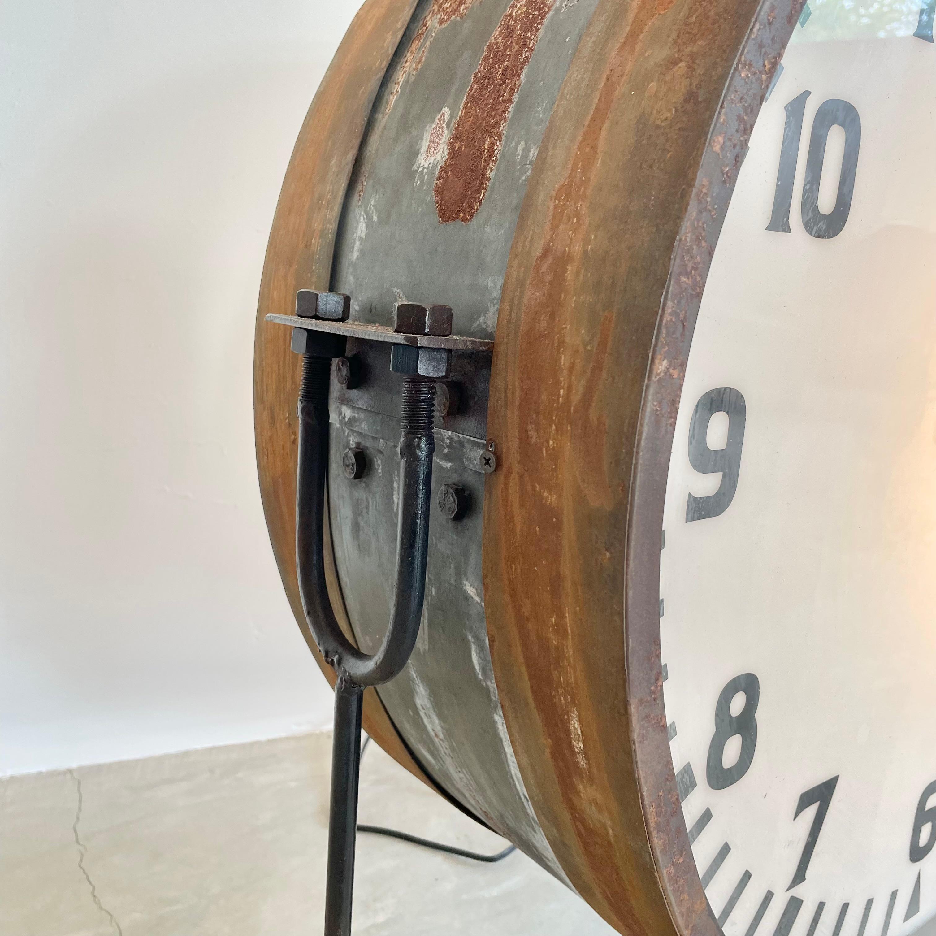 Double Sided Train Station Clock, c. 1940s, Boston In Good Condition For Sale In Los Angeles, CA
