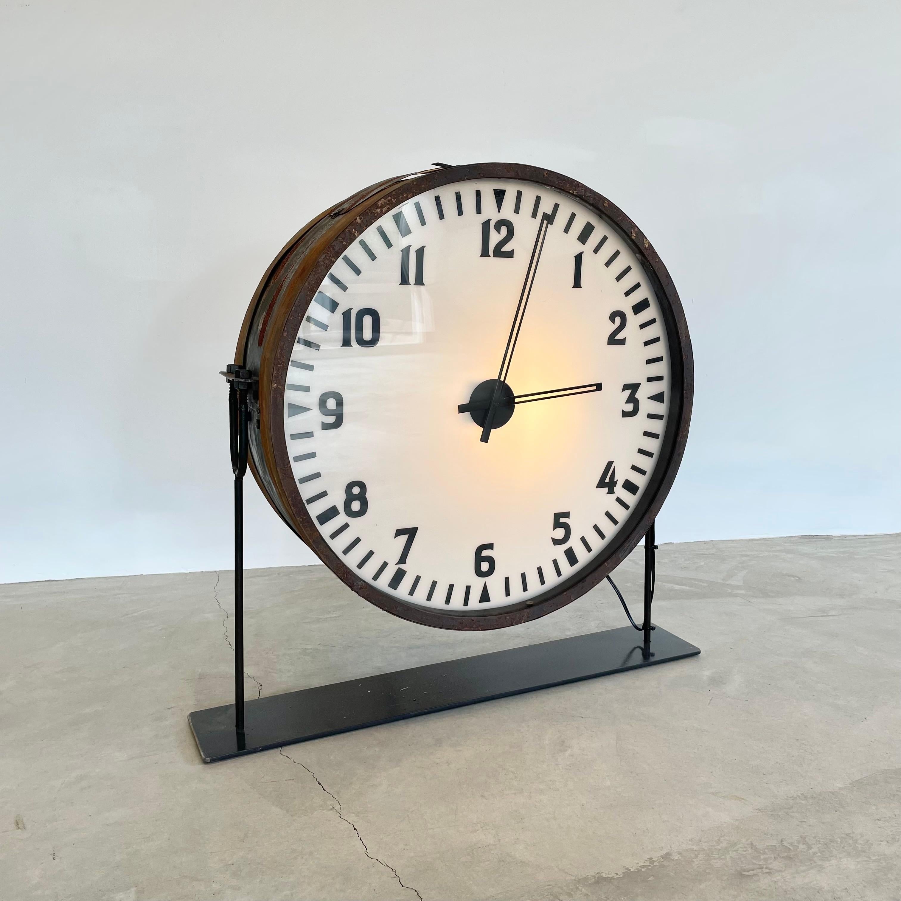 Mid-20th Century Double Sided Train Station Clock, c. 1940s, Boston For Sale
