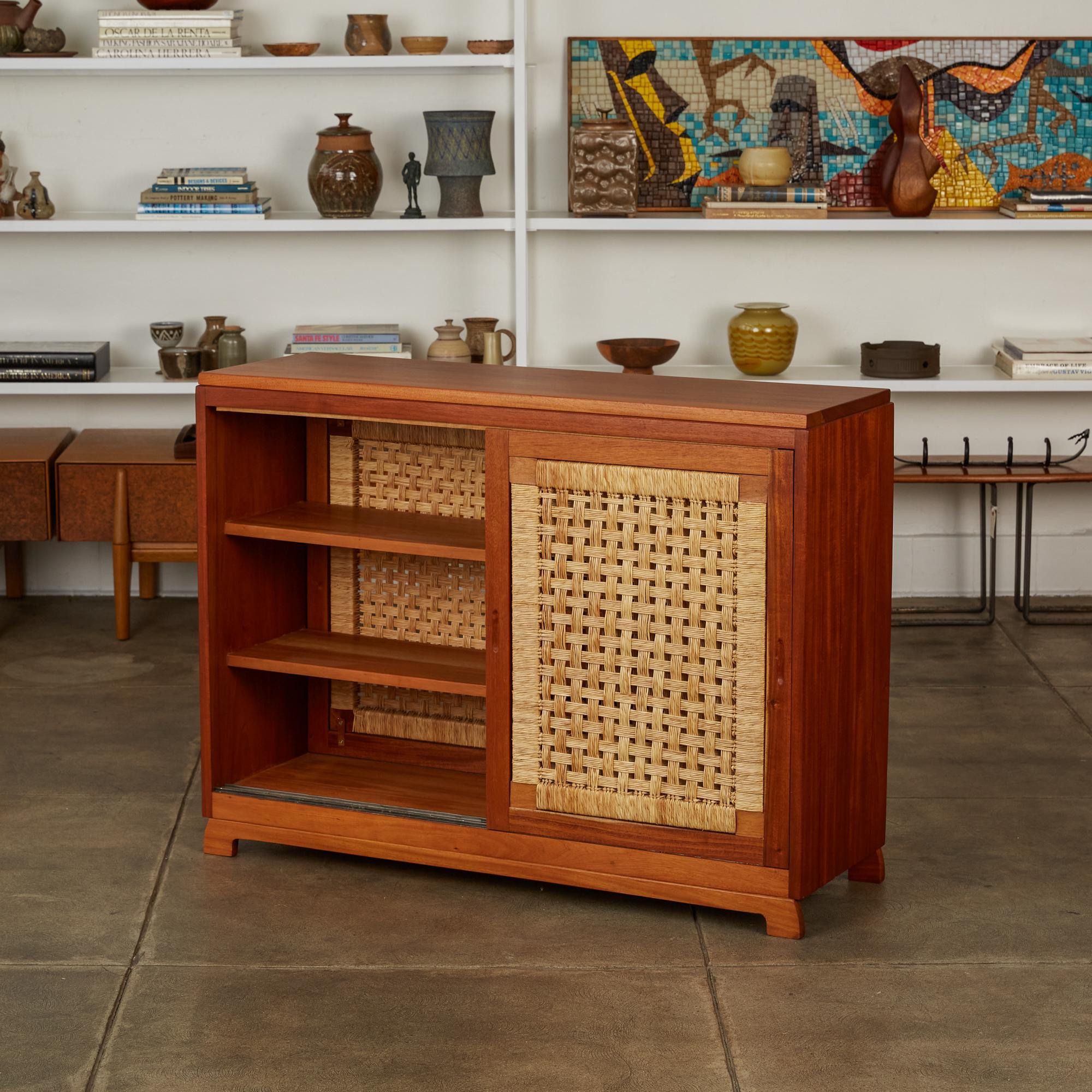 Mid-Century Modern Double Sided Rattan Credenza by Michael van Beuren for Domus Mexico