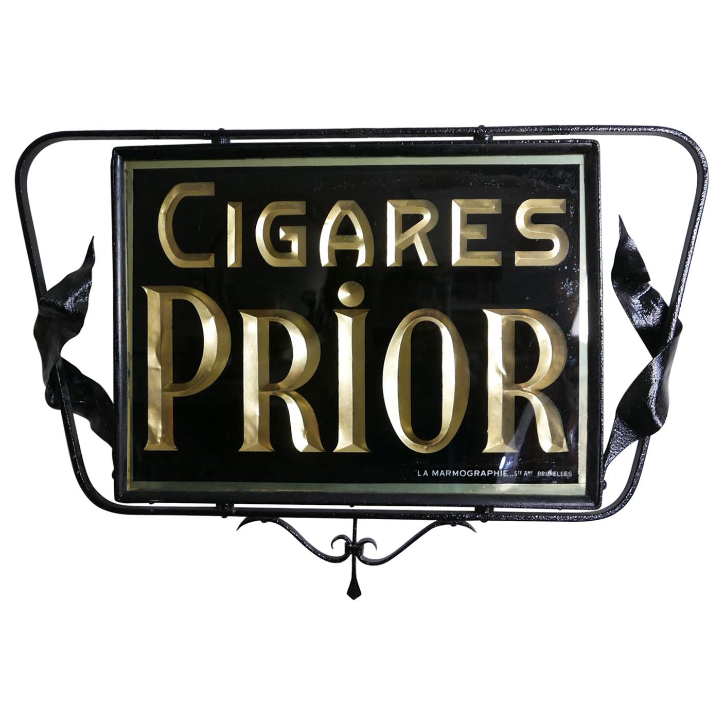 Double Sided Reverse Painted Cigar Hanging Advertising Sign For Sale