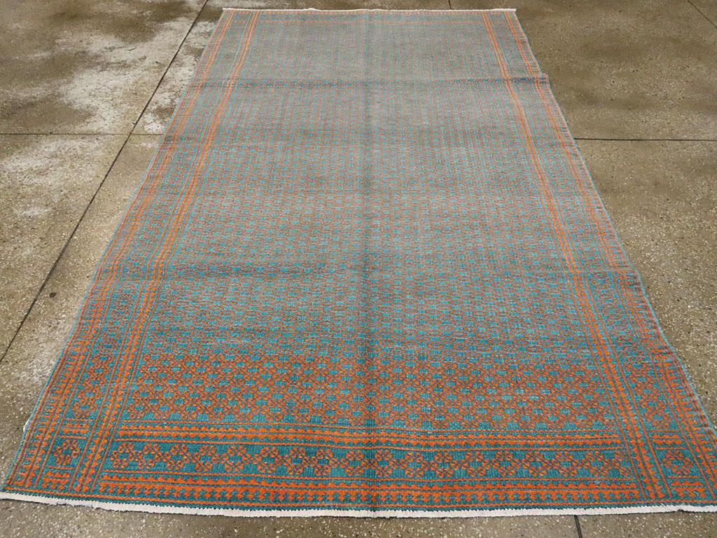 Persiano Tappeto persiano a trama piatta a due lati reversibile della metà del XX secolo Rug & Kilim in vendita