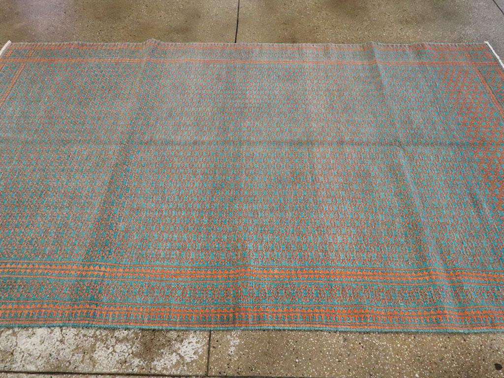 Lana Tappeto persiano a trama piatta a due lati reversibile della metà del XX secolo Rug & Kilim in vendita