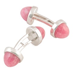 cufflinks box CUFFLINKS Double Sided Pink Rhodochrosite and Sterling Silver Cufflinks