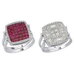 Double-sided Ruby Diamond Ring