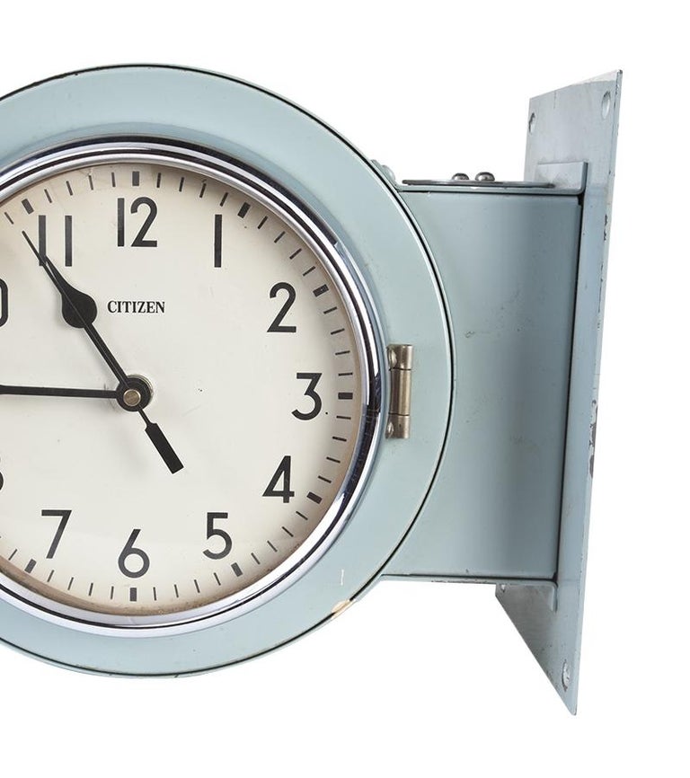 DoubleSided Ship's Nautical Hallway Clock by Citizen at 1stDibs