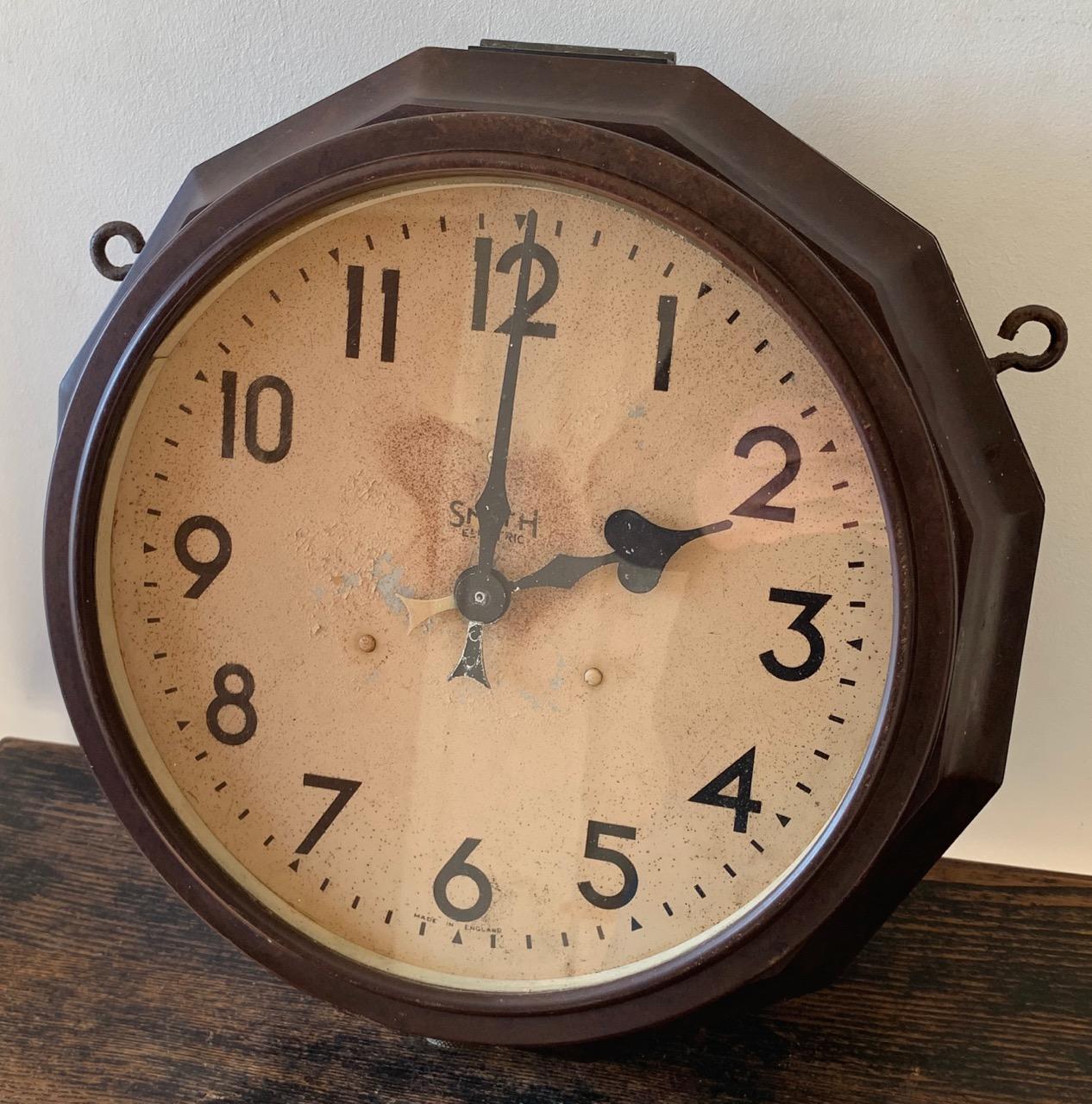 European Double Sided Smith Station Clock For Sale