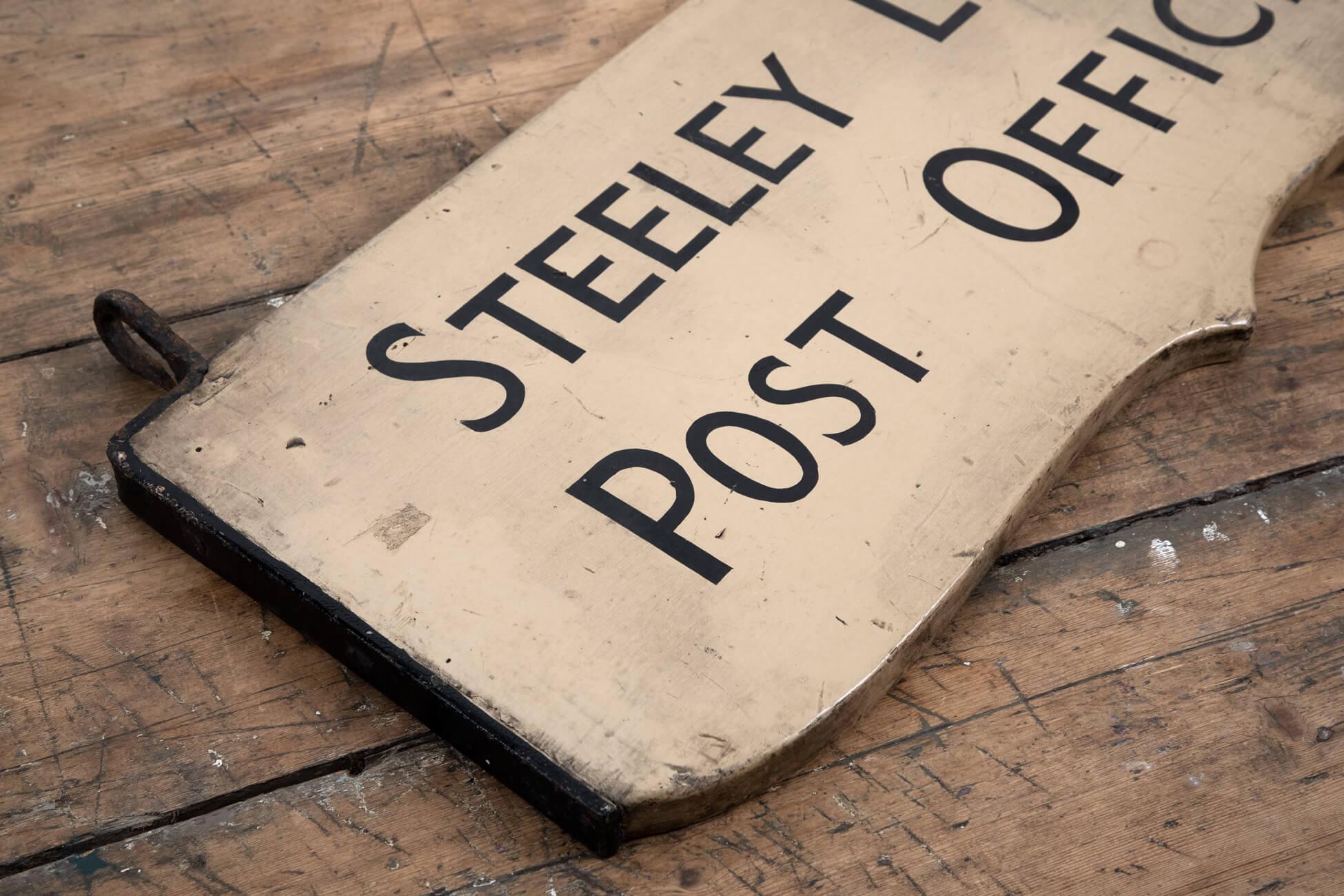 Edwardian Double-Sided Steeley Lane Post Office Sign, circa 1920s For Sale