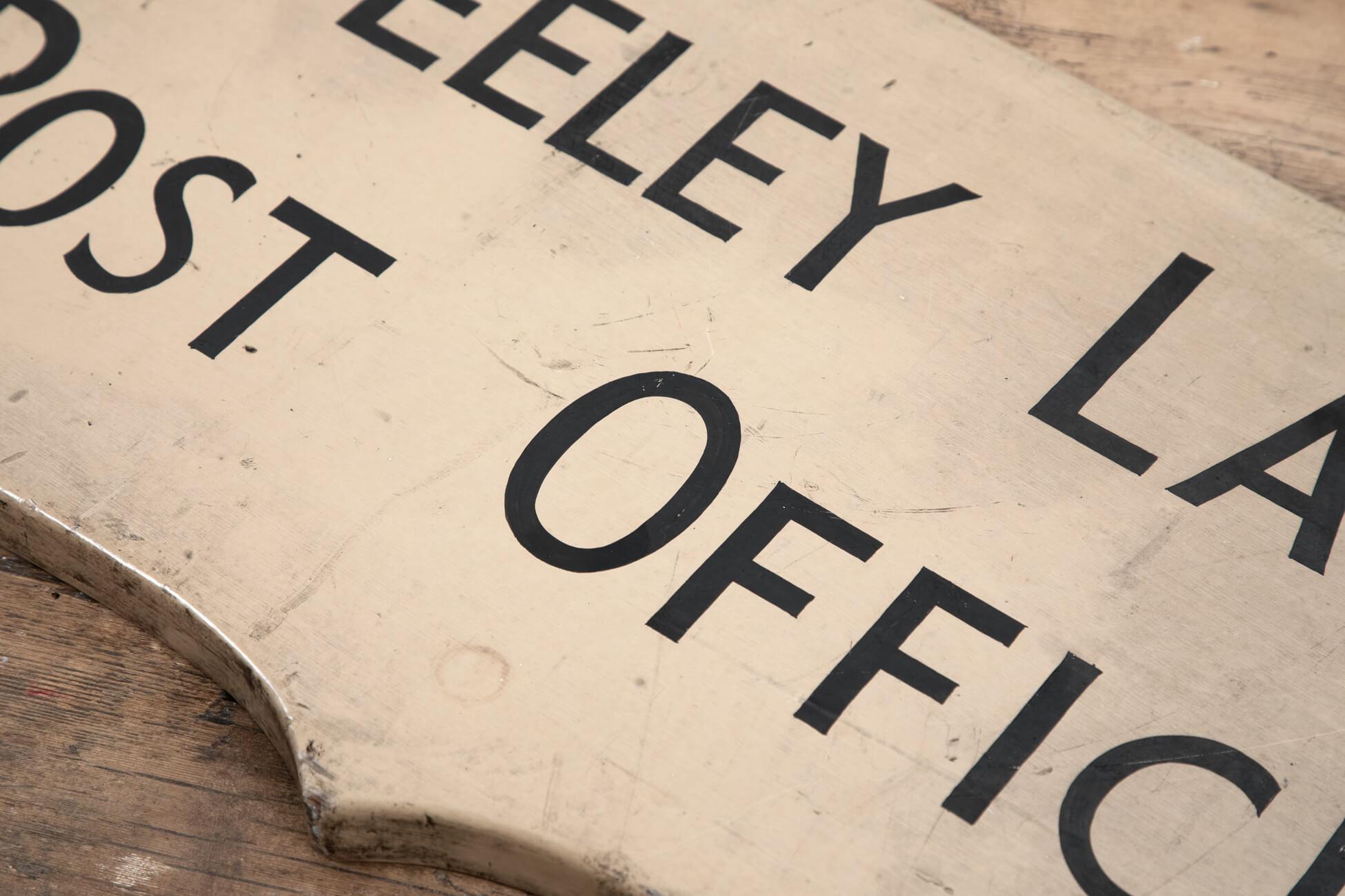 British Double-Sided Steeley Lane Post Office Sign, circa 1920s For Sale