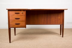 Double-Sided Teak Boomerang Ministry Desk by Göran Strand, Sweden, 1960s