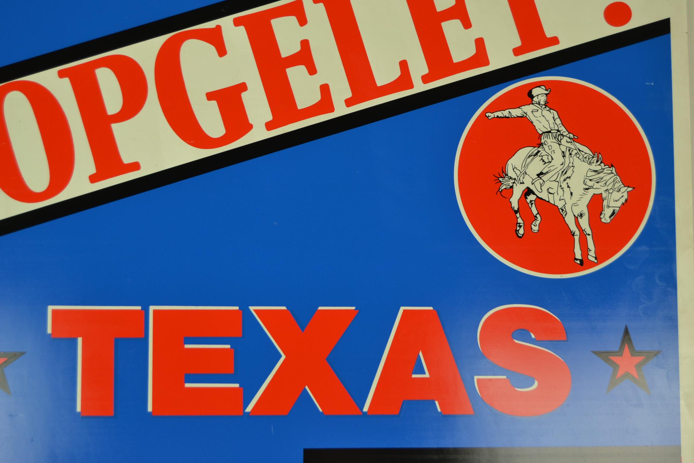 Double Sided Texas Cigarettes Sign, 1980s 4