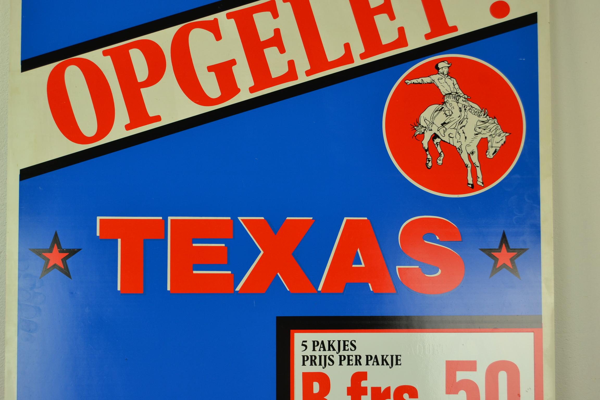 Double Sided Texas Cigarettes Sign, 1980s 5