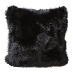 Double Sided Toscana Shearling Pillow in Black Color