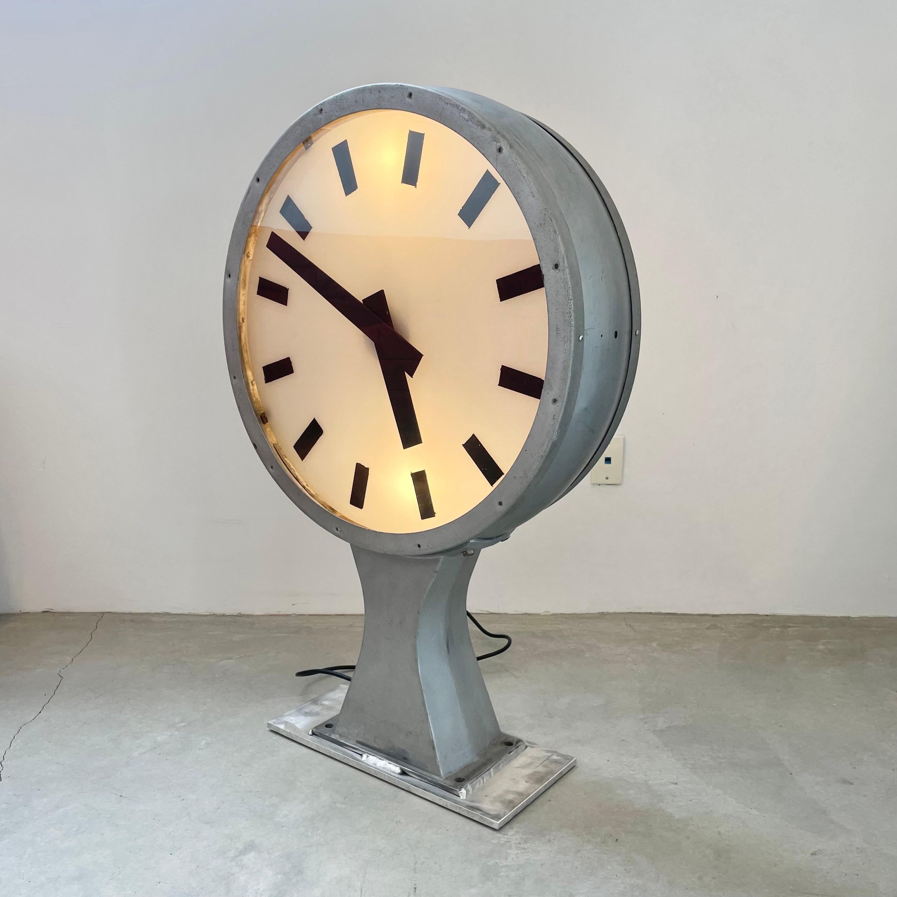 Mid-20th Century Double Sided Train Station Clock, c. 1960s Denmark For Sale