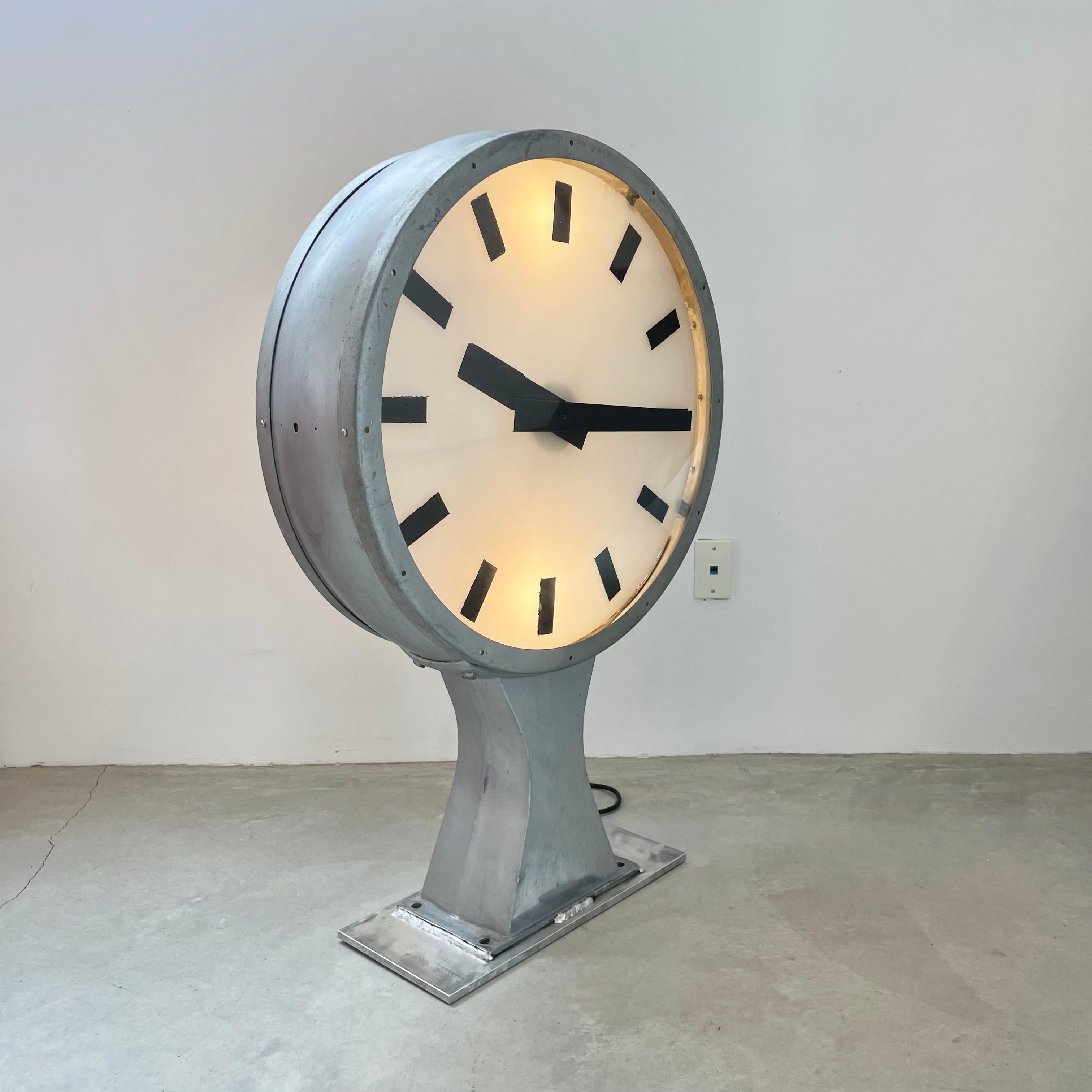 Double Sided Train Station Clock, c. 1960s Denmark For Sale 5